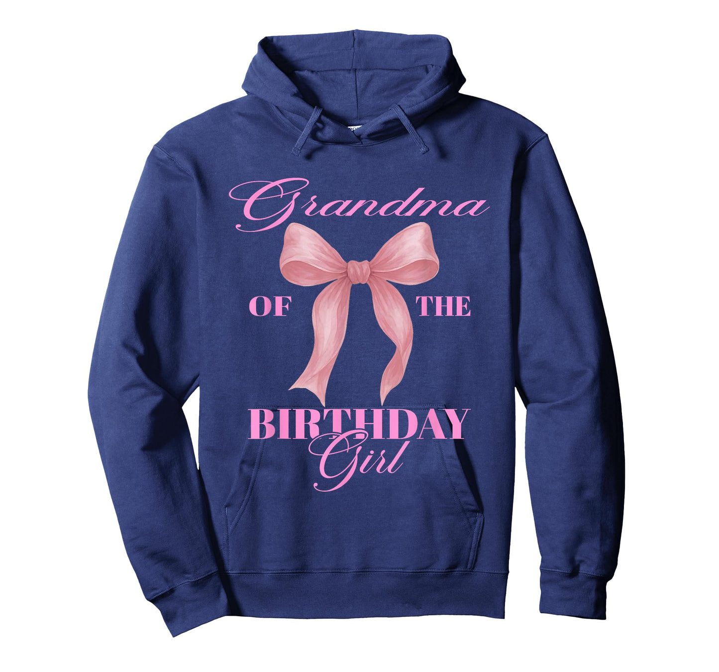 Grandma of The Birthday Girl Family Pink Coquette Bow T-Shirt