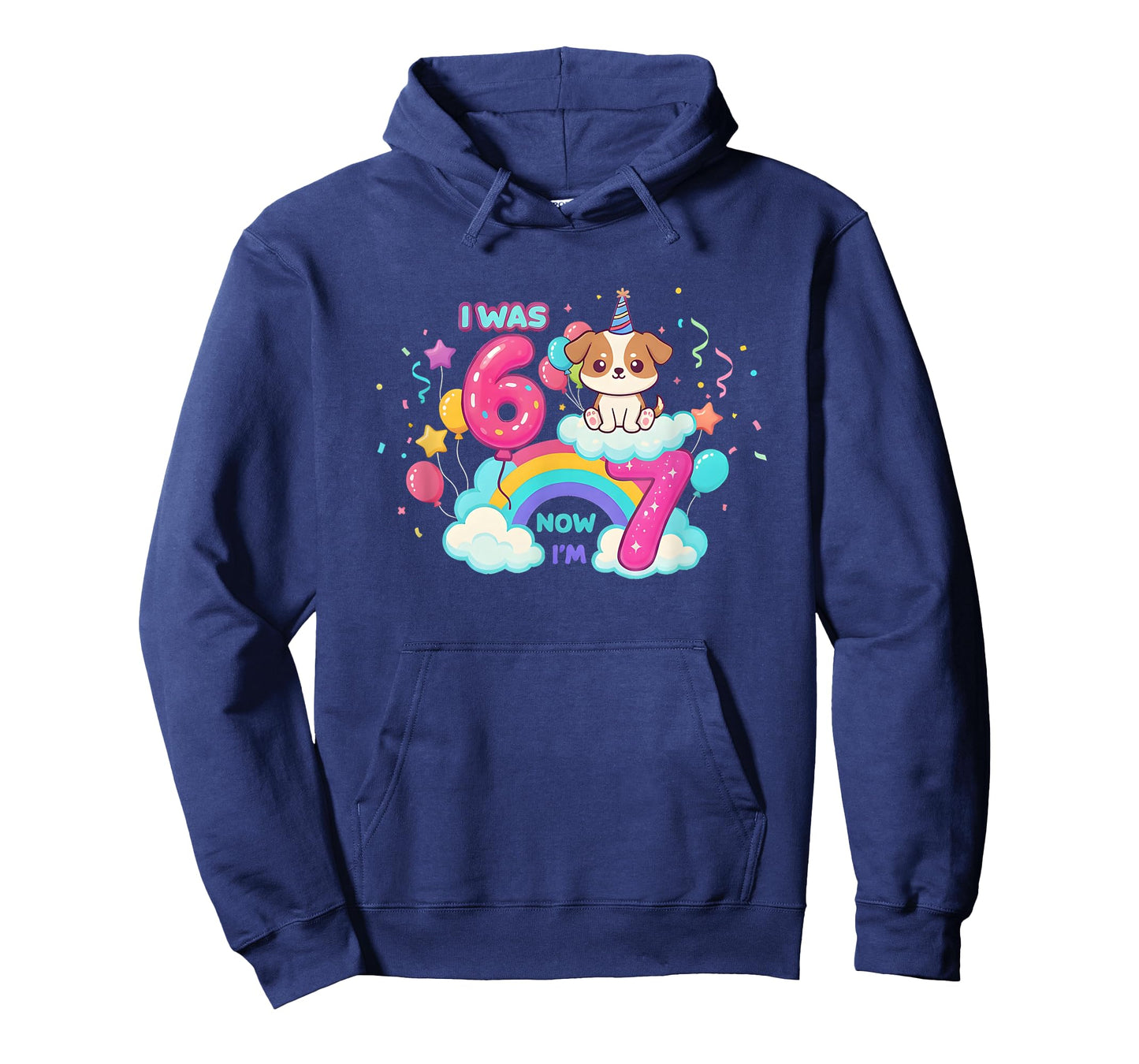 I was 6 Now I'm 7 Kawaii Dog 7th Birthday Funny 67 Meme Kids T-Shirt