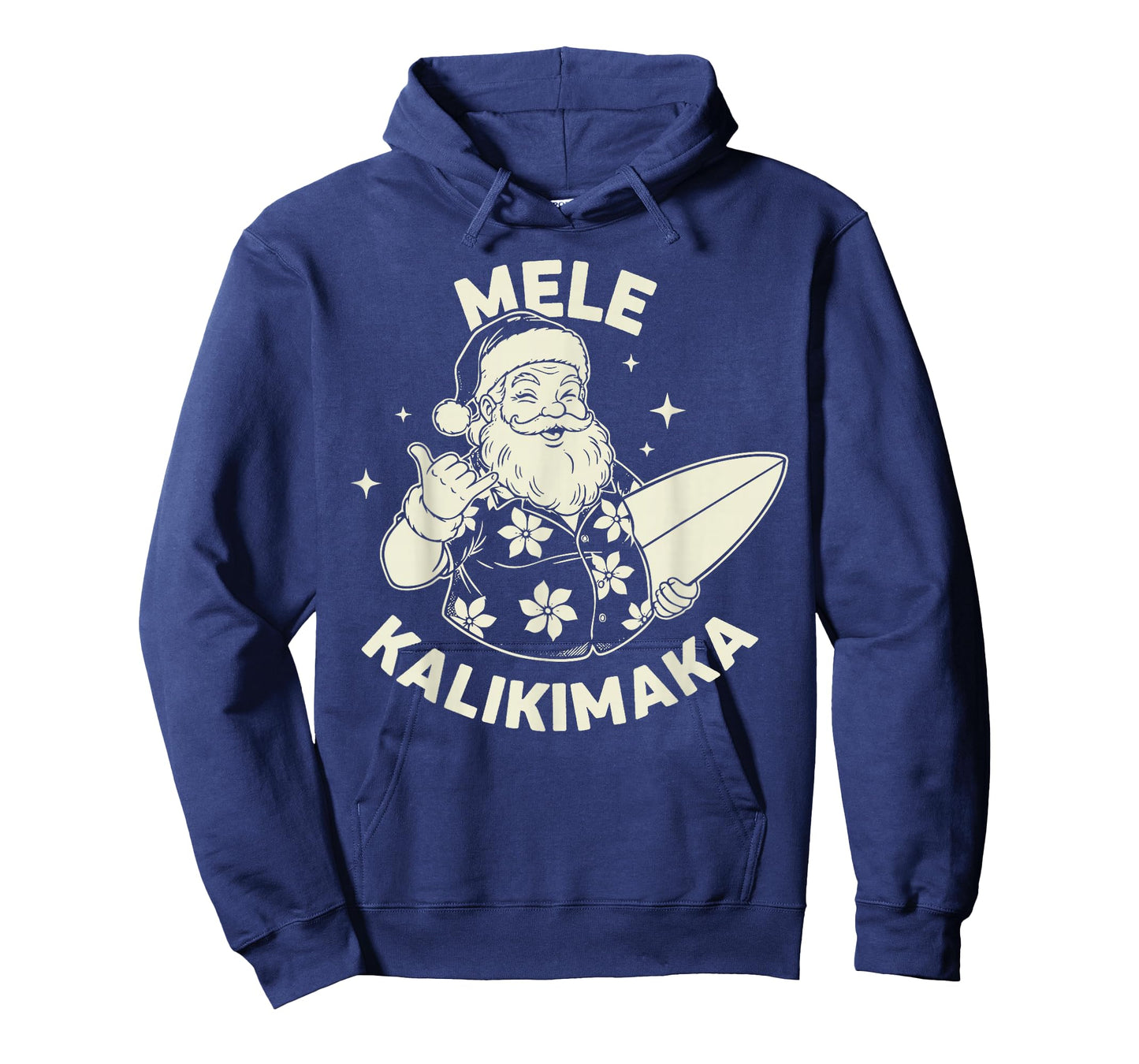 Retro Christmas Mele Kalikimaka Santa Shaka Hawaii T-Shirt