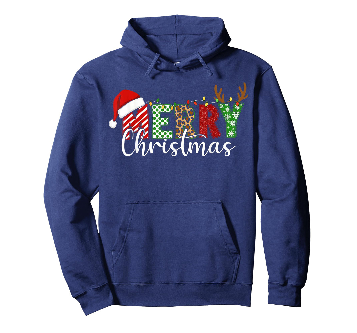 Merry Christmas Lights Red Santa Hat Xmas Family Men Women T-Shirt