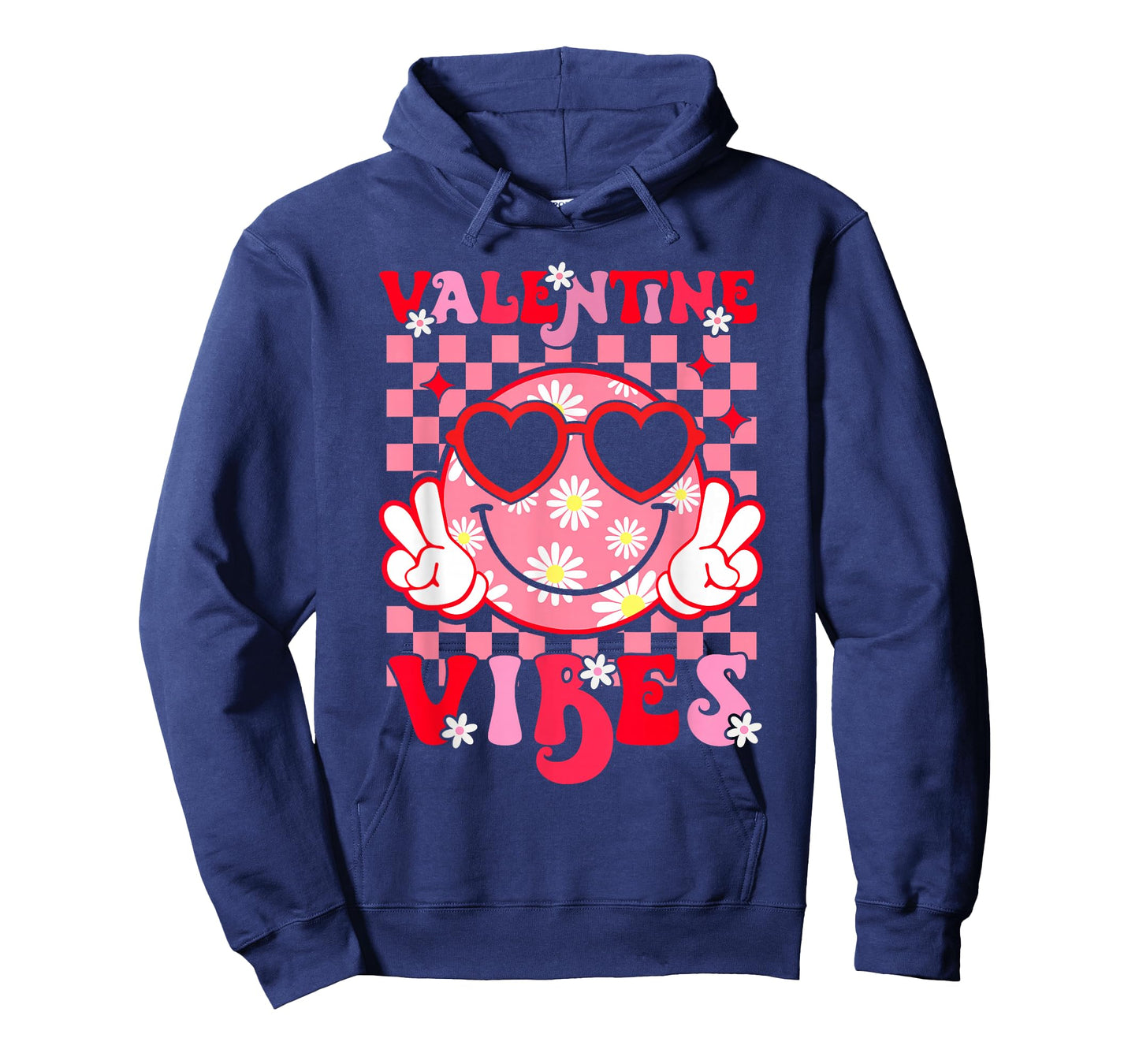 Girls Valentines Day Cute Smile Face Valentine Vibes Kids T-Shirt