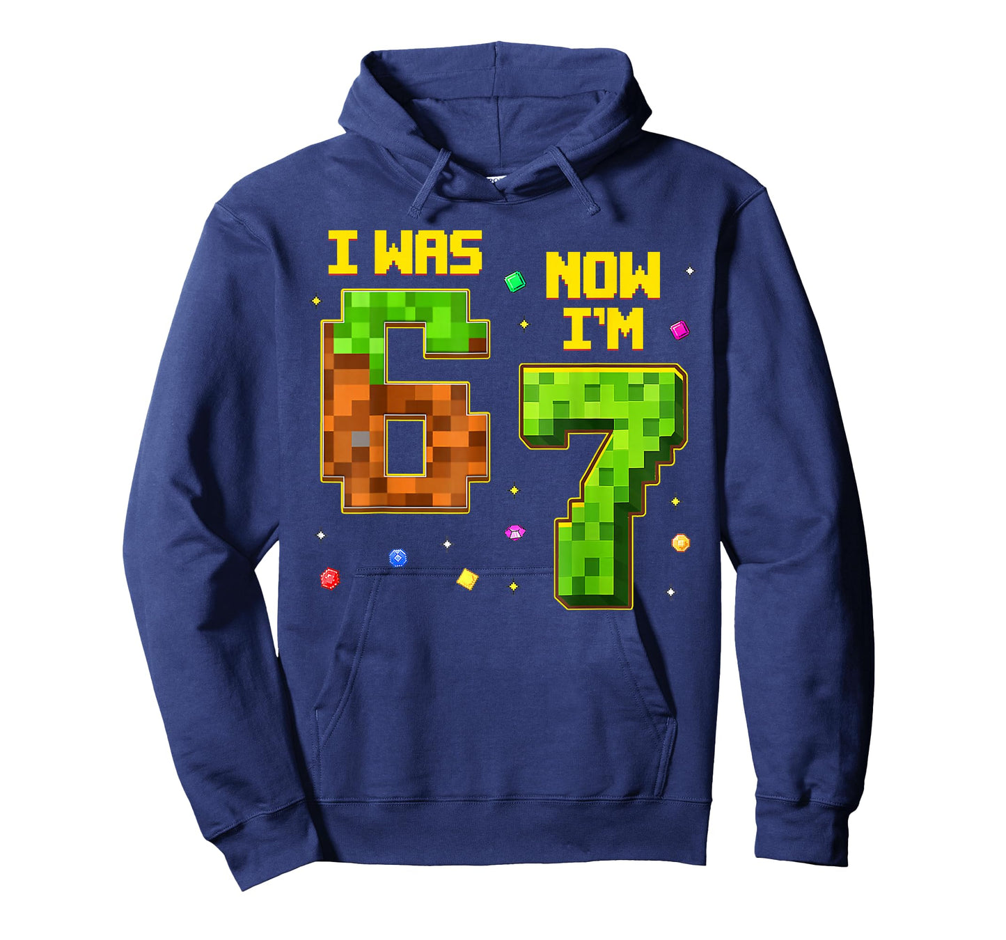 7 Year Old Birthday Funny I was 6 Now I'm 7 Six Seven Meme T-Shirt