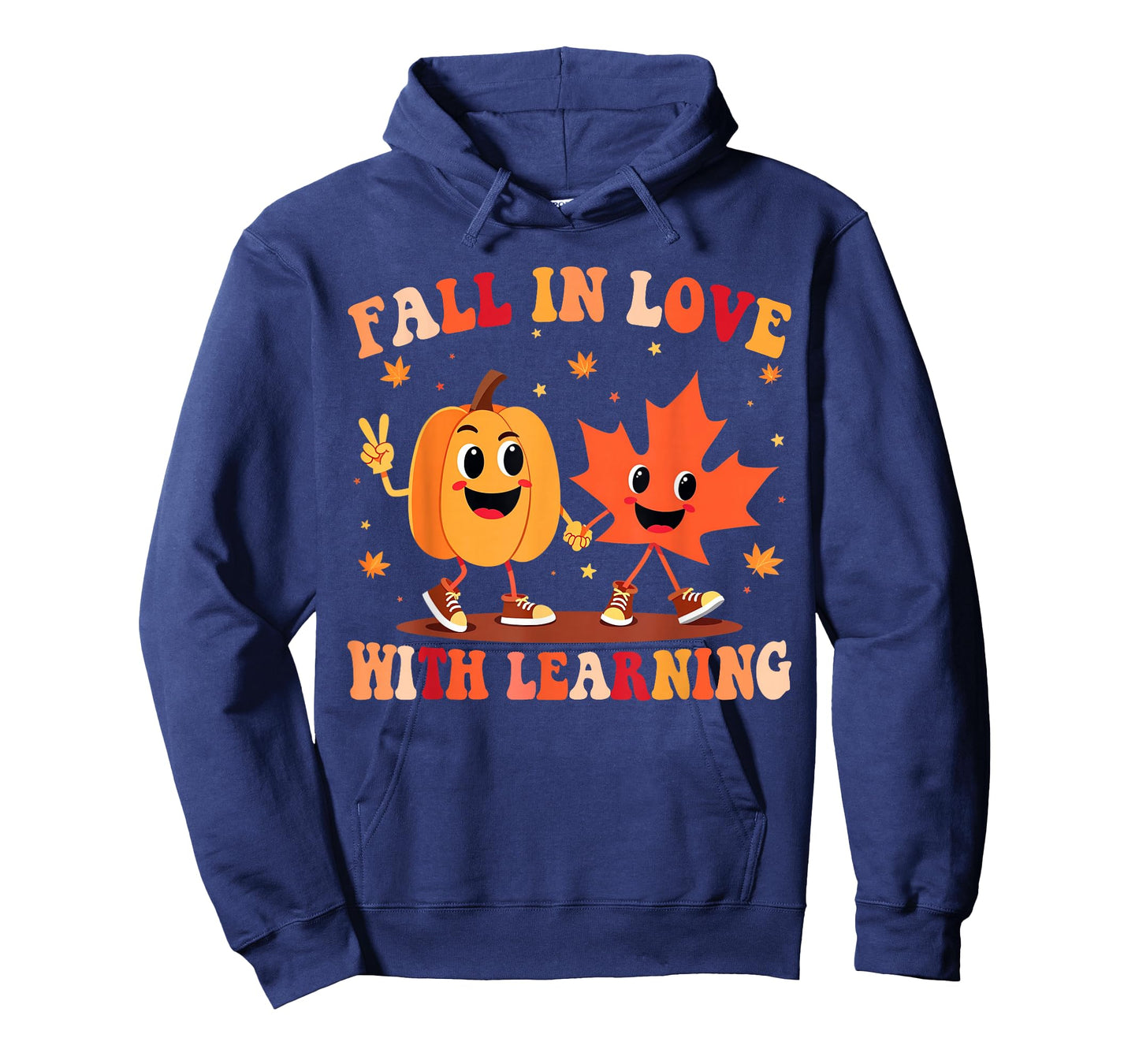 Retro Fall in Love with Learning Autumn Pumpkin Teacher Gift T-Shirt
