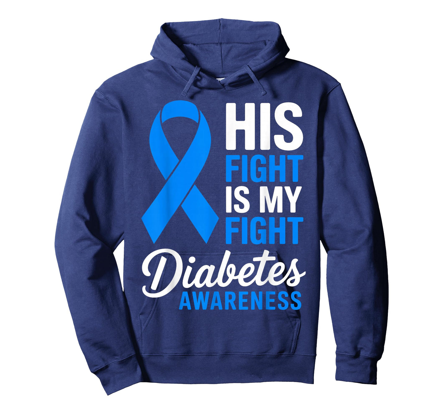 His Fight is My Fight Diabetes Awareness Type 1 2 T1D Ribbon T-Shirt