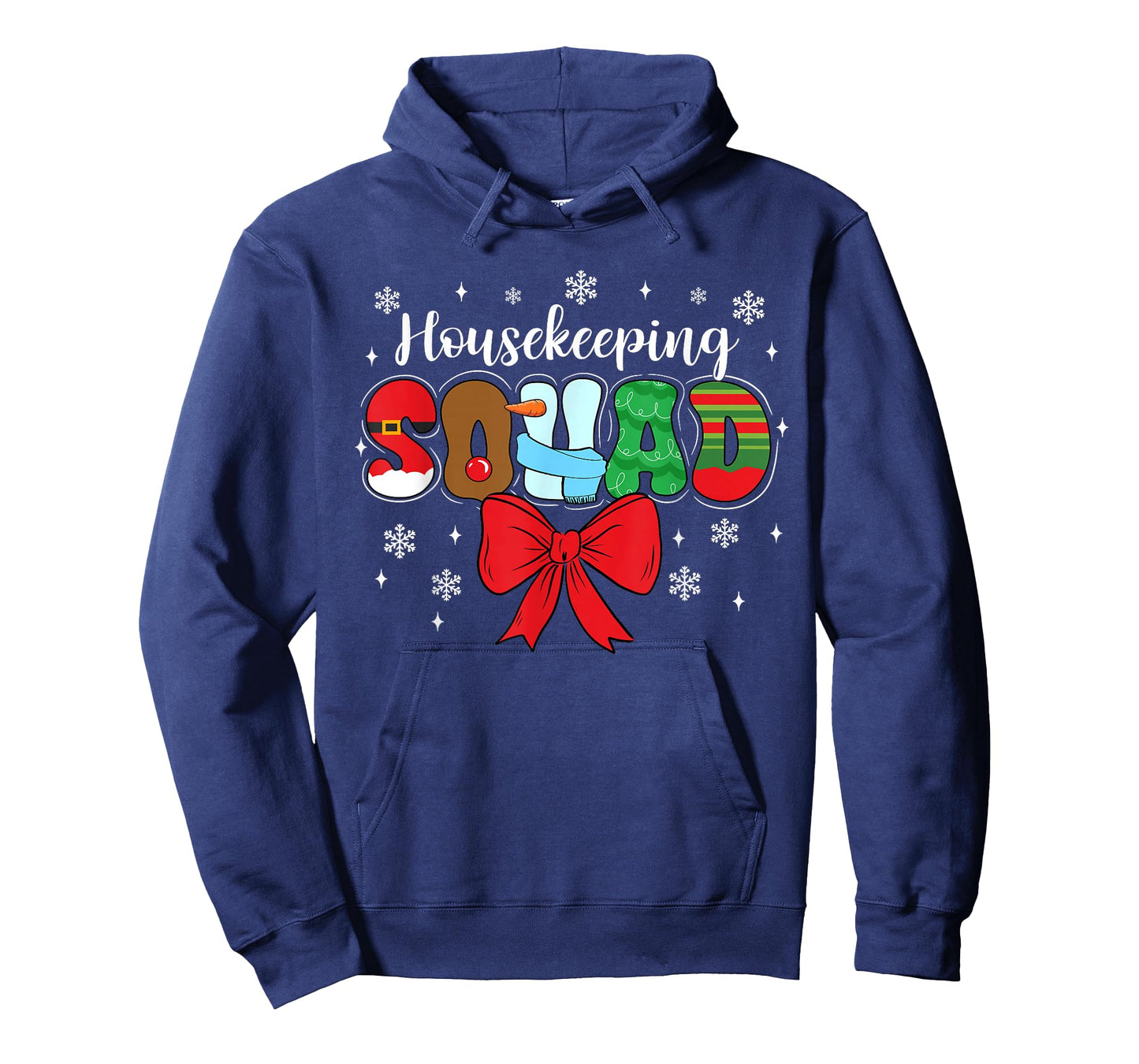 Housekeeping Squad Bow Pencil Housekeeper Funny Christmas T-Shirt