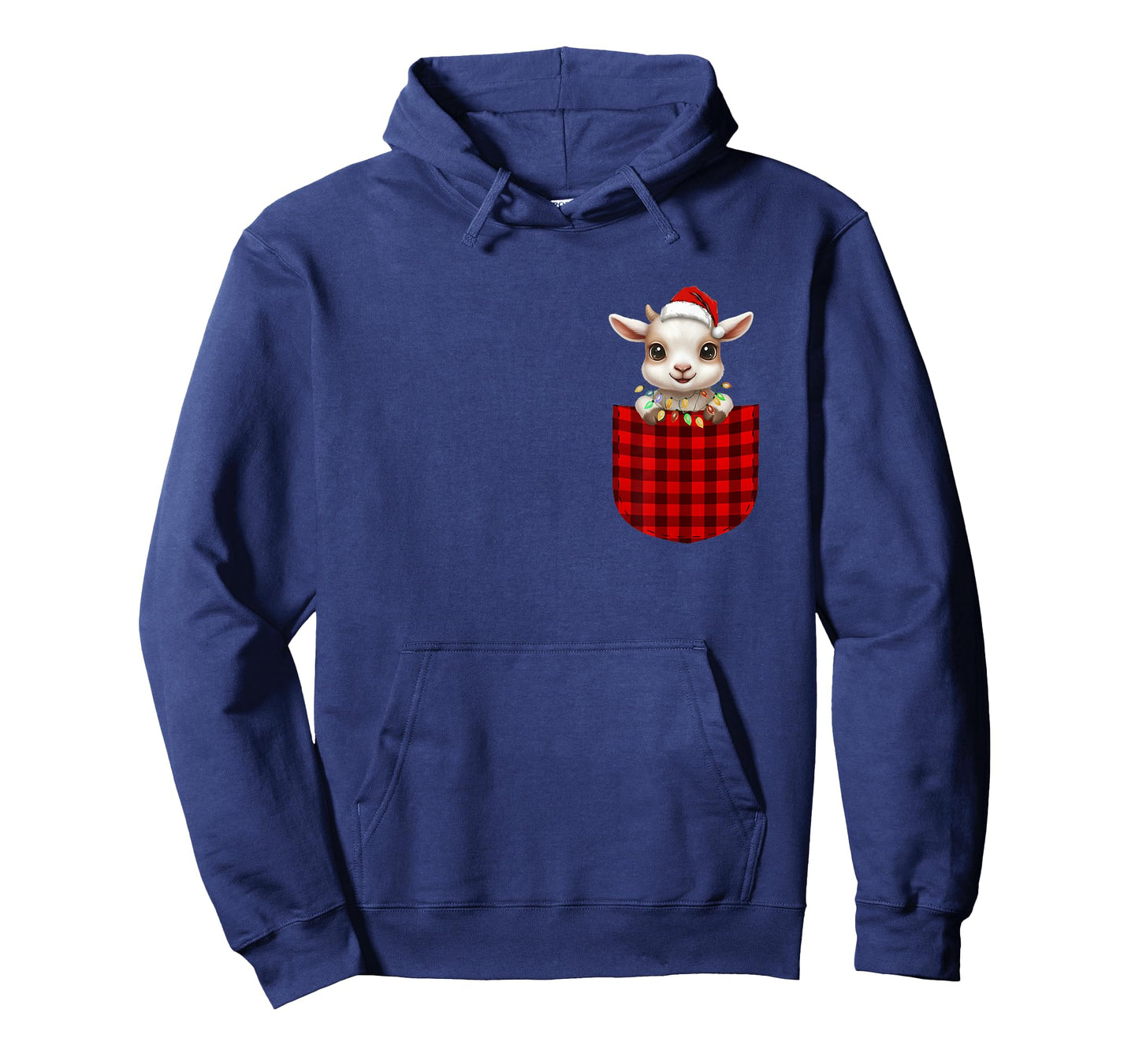 Goat Buffalo Red Plaid Pocket Christmas Funny Men Women T-Shirt