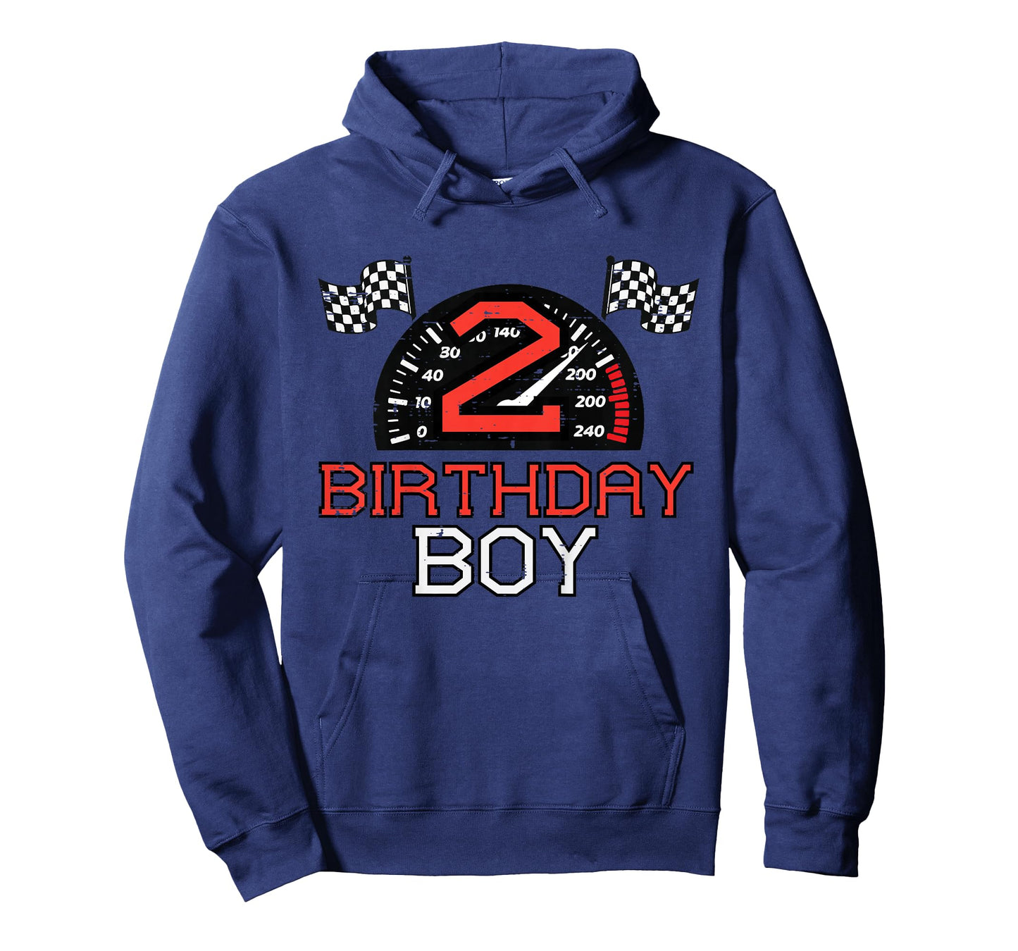 Kids 2 Birthday Boy Speedometer Race Flag 2nd Bday Boys Kids T-Shirt