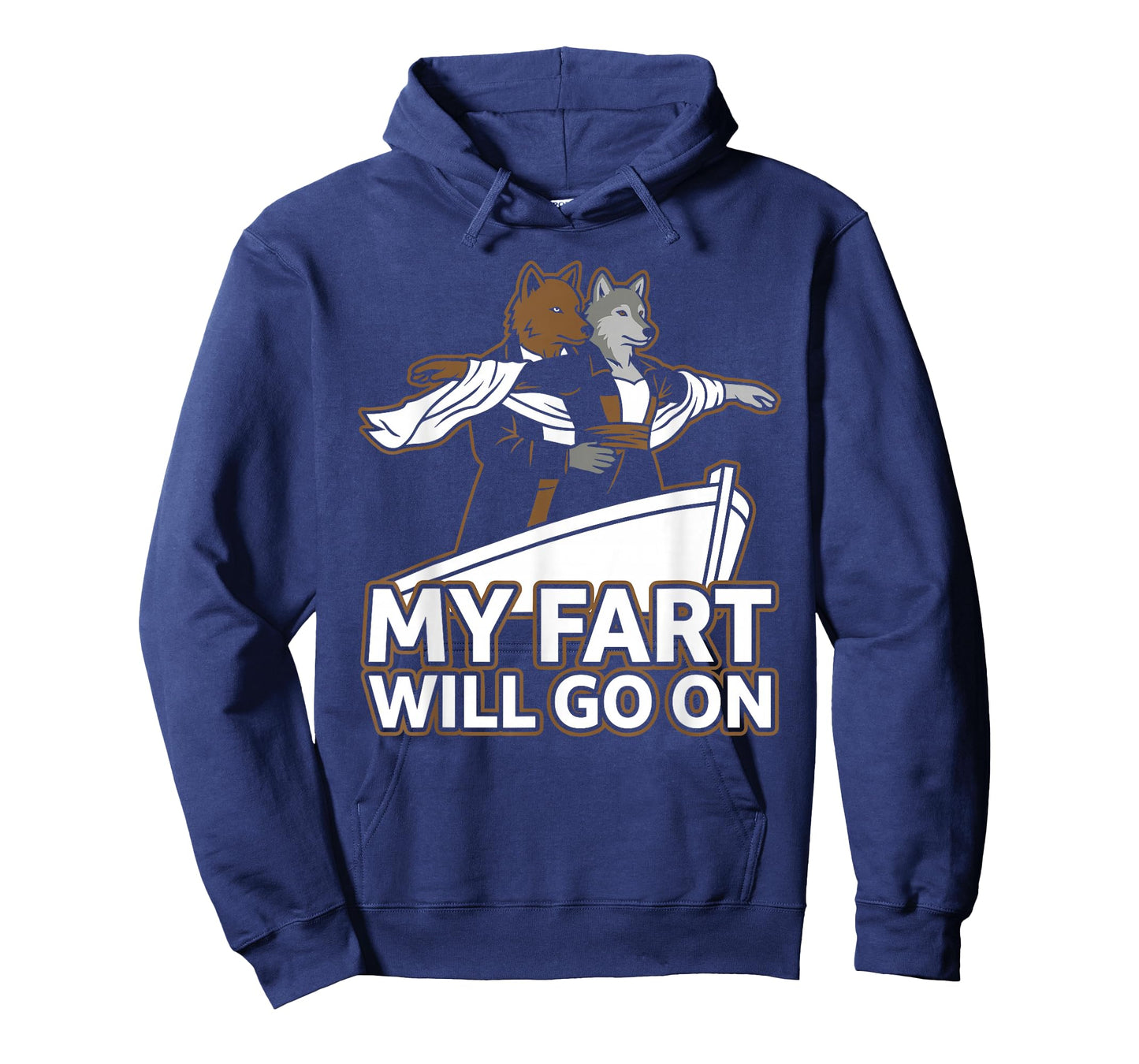 Funny Titanic Alpha Wolf Parody My Fart Will Go On Humor T-Shirt