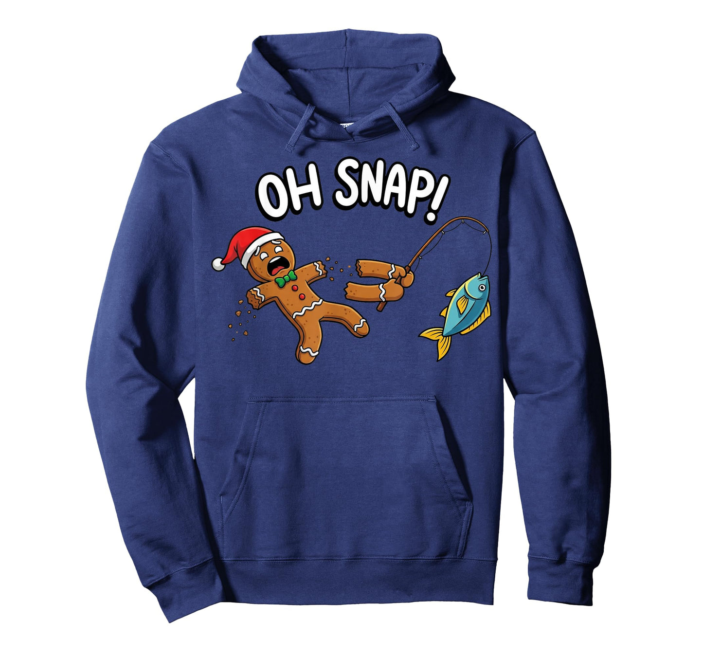 Oh Snap Fishing Gingerbread Man Broken Arm Funny Christmas T-Shirt