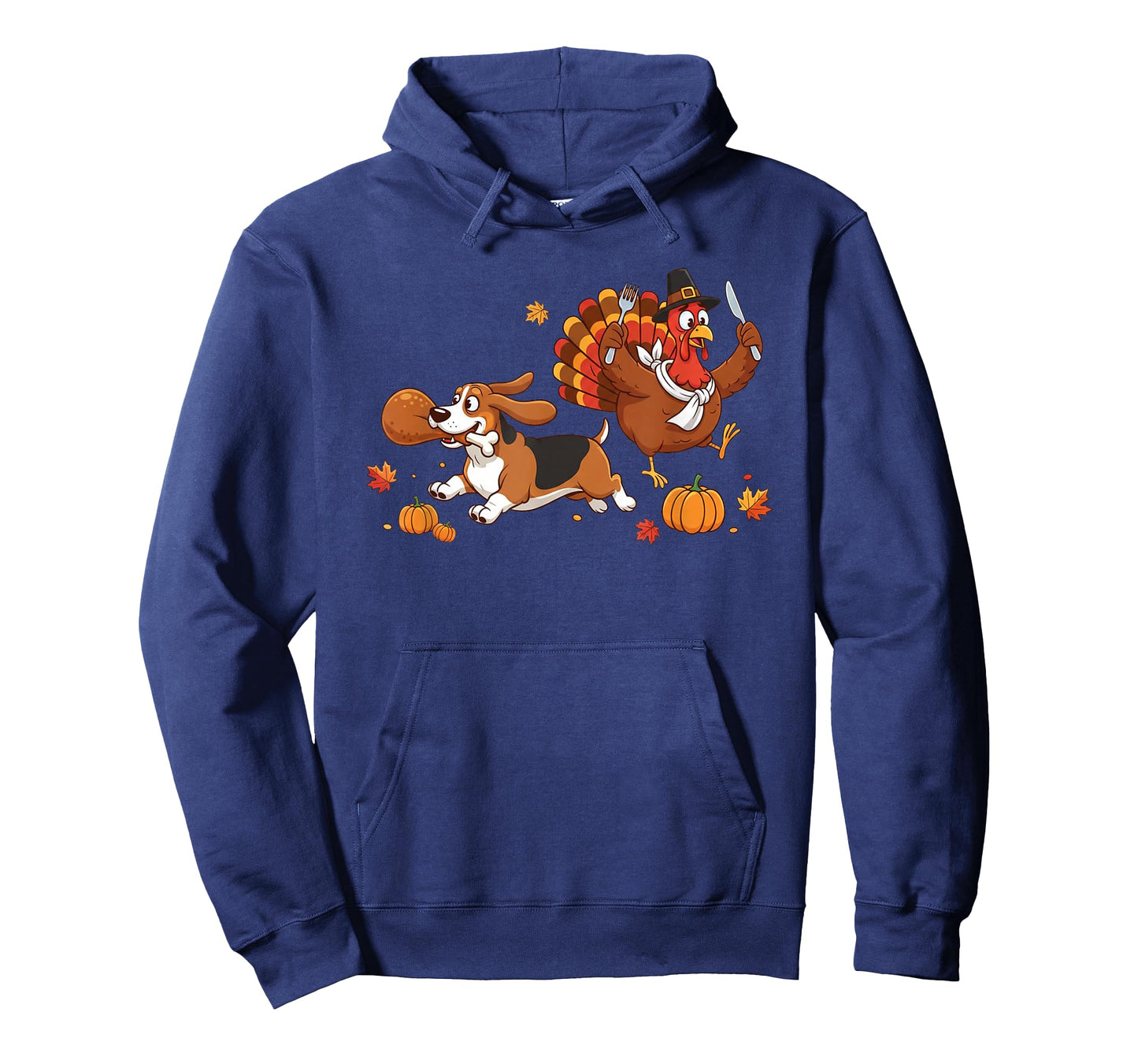 Basset Hound Dog Turkey Autumn Thanksgiving Womens Mens Kids T-Shirt