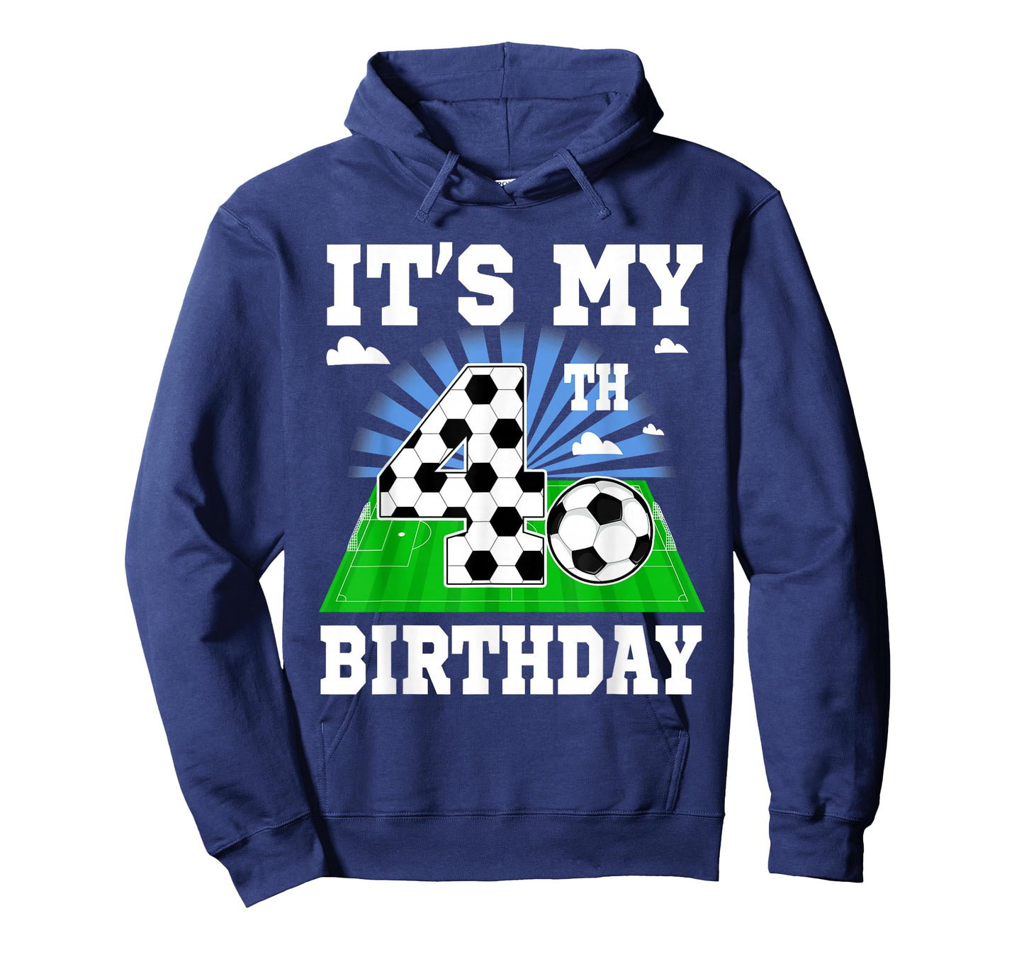4 Year Old Boy It's My 4th Birthday Soccer Theme Party T-Shirt