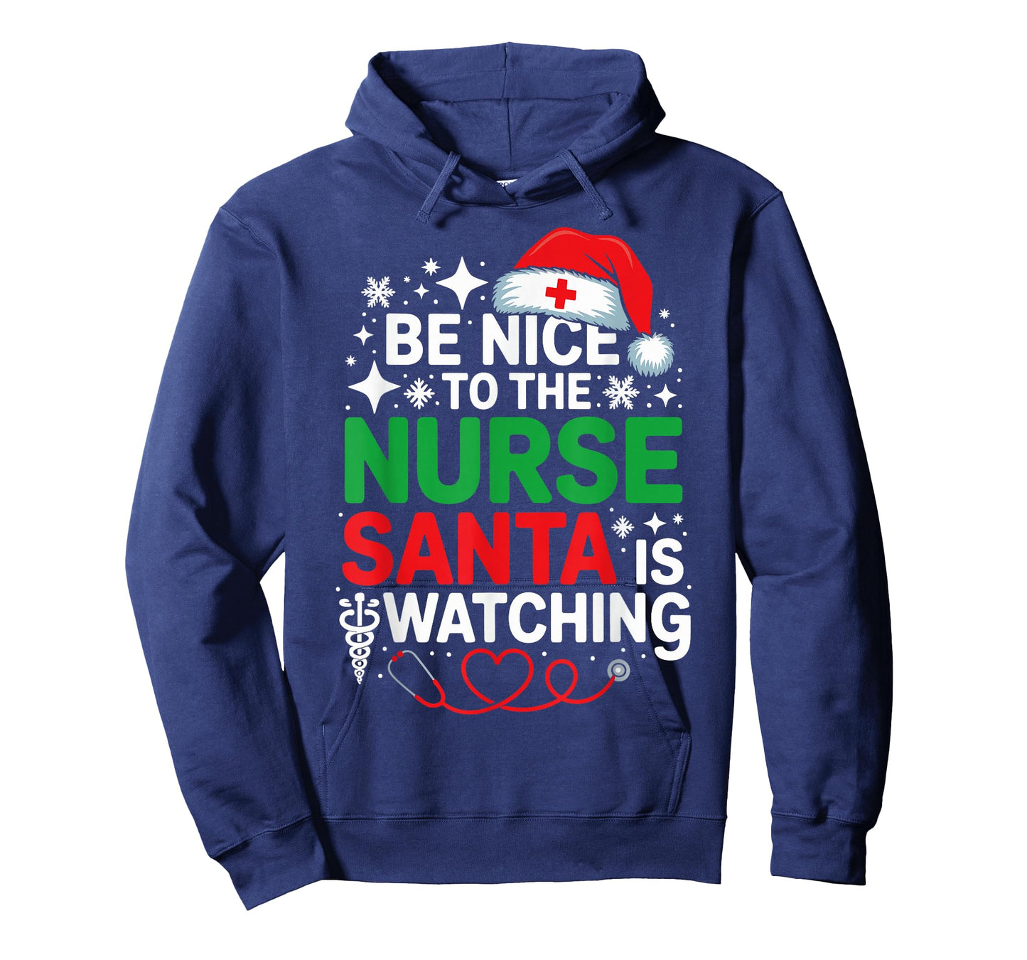 Be Nice to The Nurse Santa is Watching Funny Nurse Christmas T-Shirt