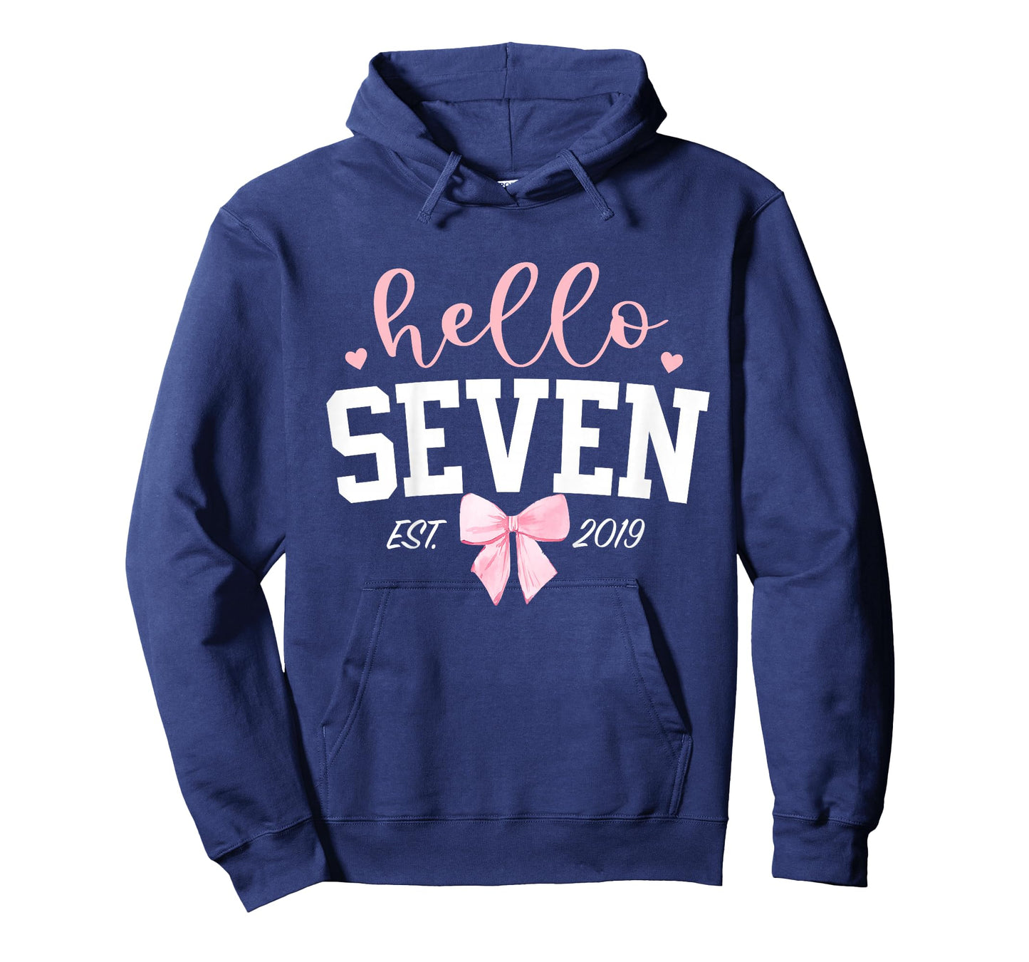Hello Seven Est 2019 7th Birthday Girl Turning 7 T-Shirt