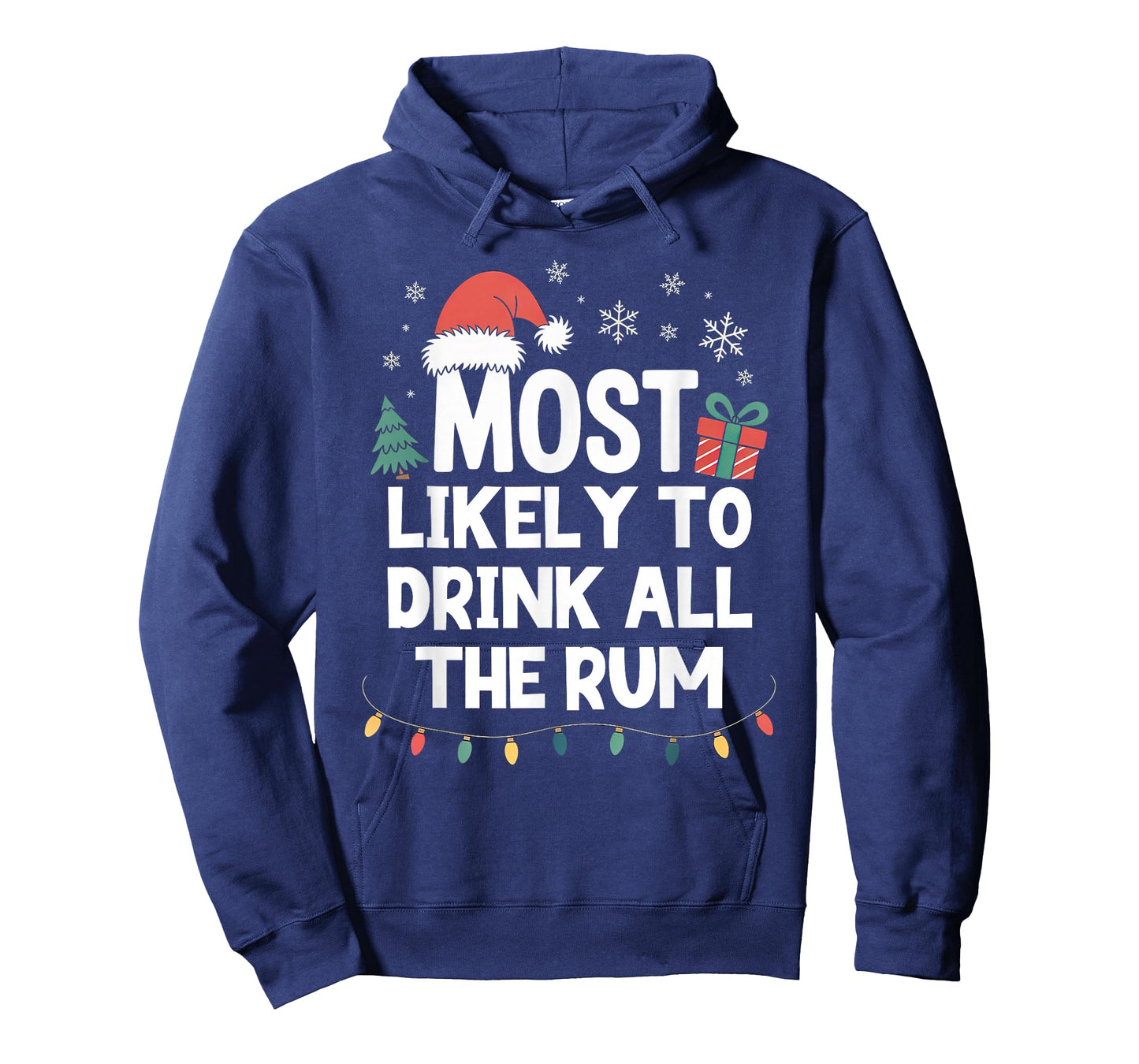 Most Likely to Drink All The Rum Christmas Funny Xmas T-Shirt