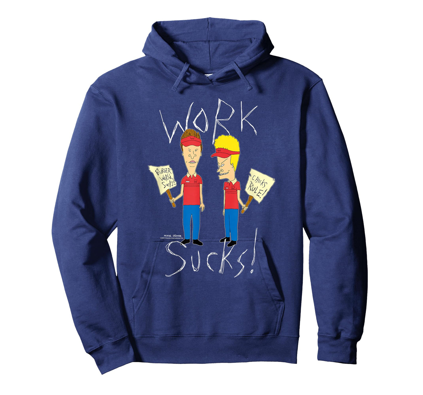 Beavis and Butt-Head Work Sucks Protest Signs Funny Cartoon T-Shirt