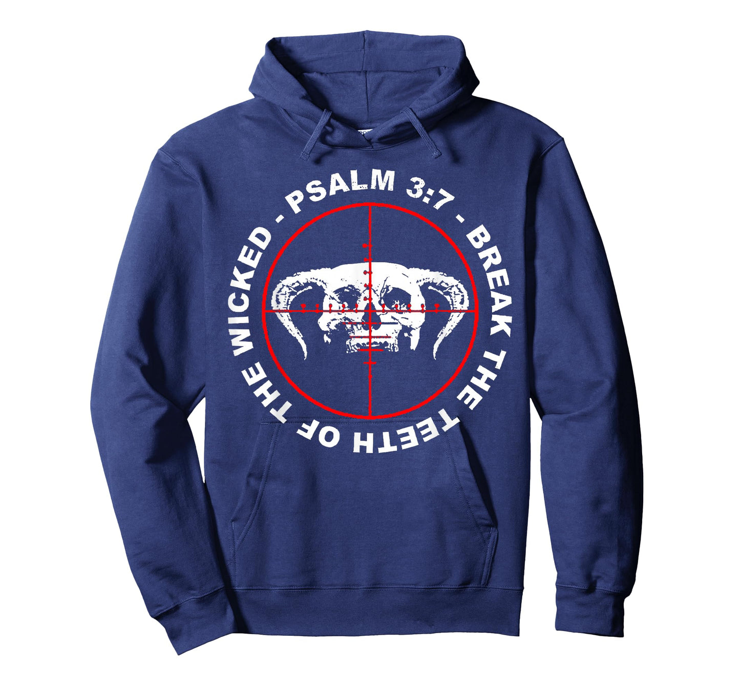 Break The Teeth of The Wicked Psalm 3:7 Faith Skull Gothic T-Shirt