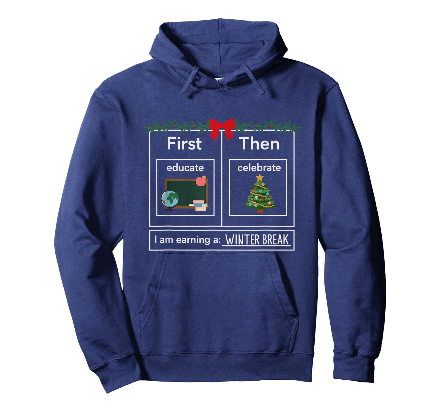 First Educate Then Celebrate Christmas Winter Break Teacher T-Shirt