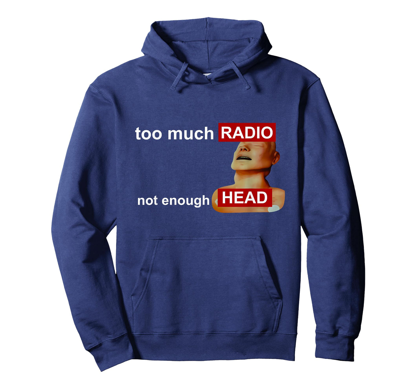 Too Much Radio Not Enough Head Funny 80's Radio Head Meme T-Shirt