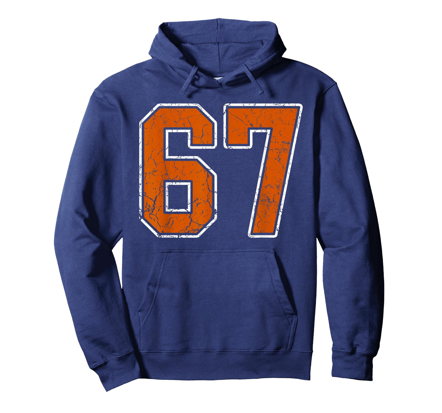 Grunge Burnt Orange and White #67 Sports Jersey Number 67 T-Shirt