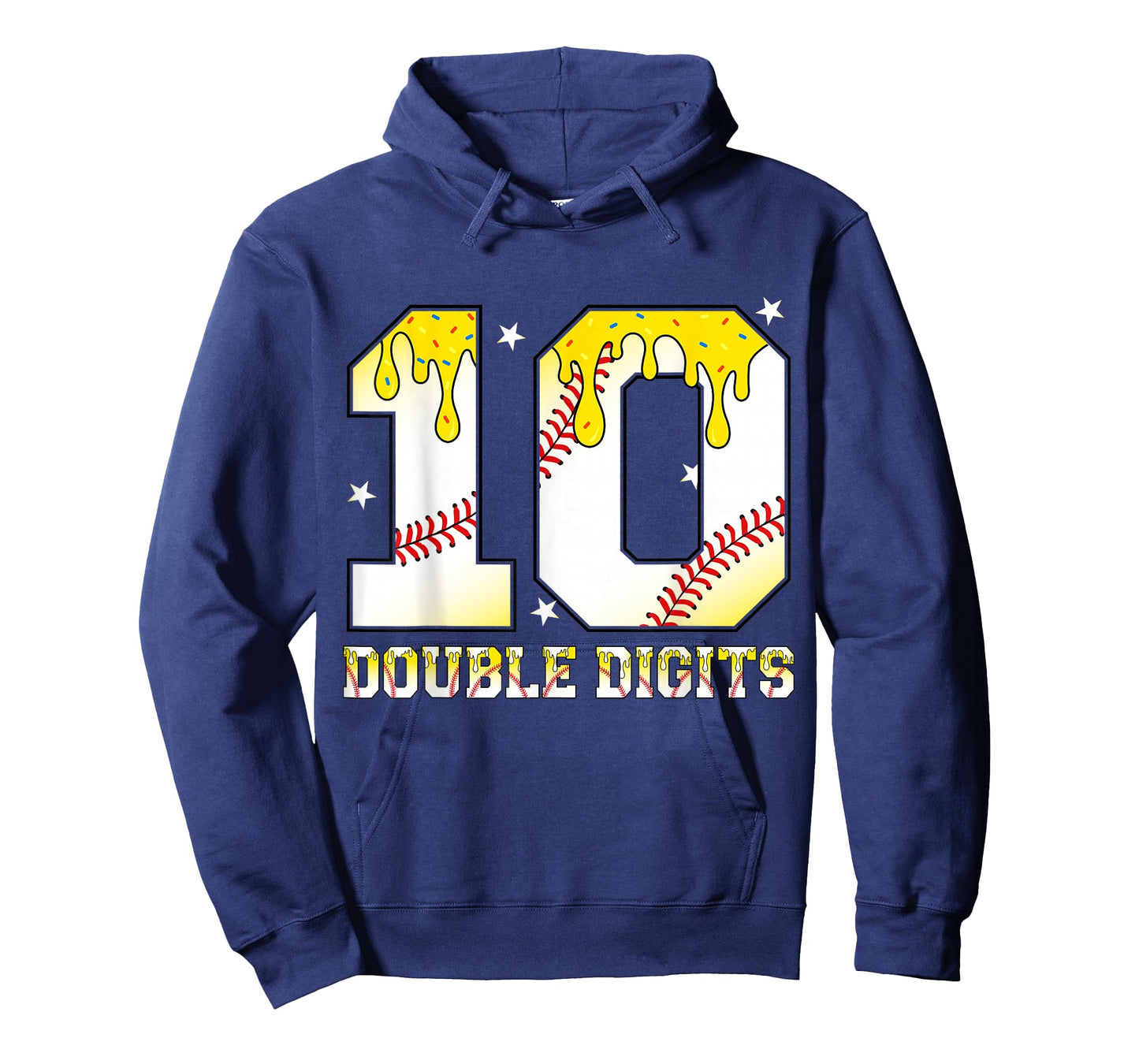 10th Birthday Baseball Drip Boy 10 Years Old Double Digits T-Shirt