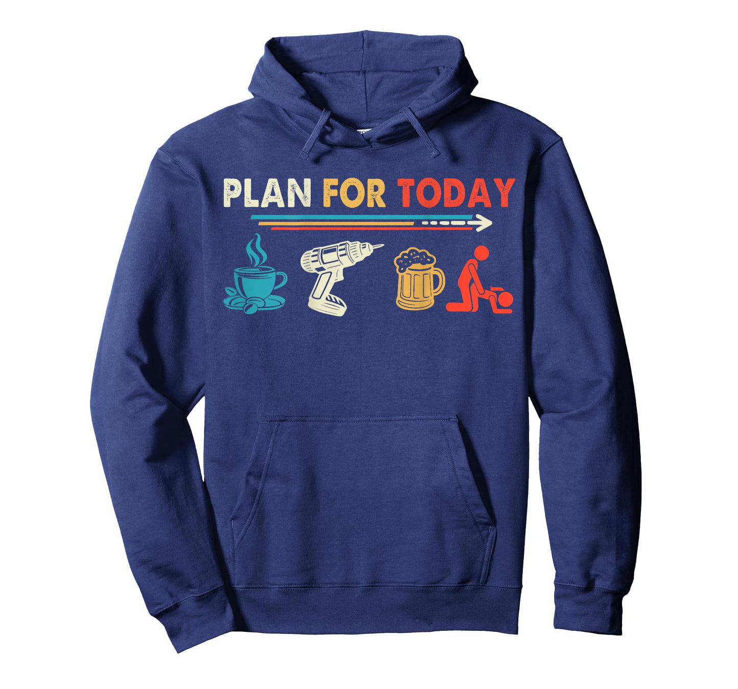 Retro Vintage Plan for Today Power Drill Coffee Beer Lover T-Shirt
