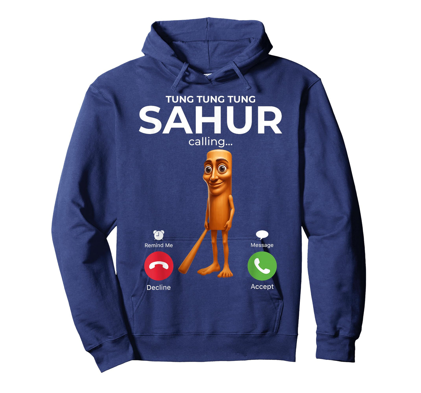 Tung Sahur Calling Funny Fishing Brainrot Joke Boys Kid Meme T-Shirt