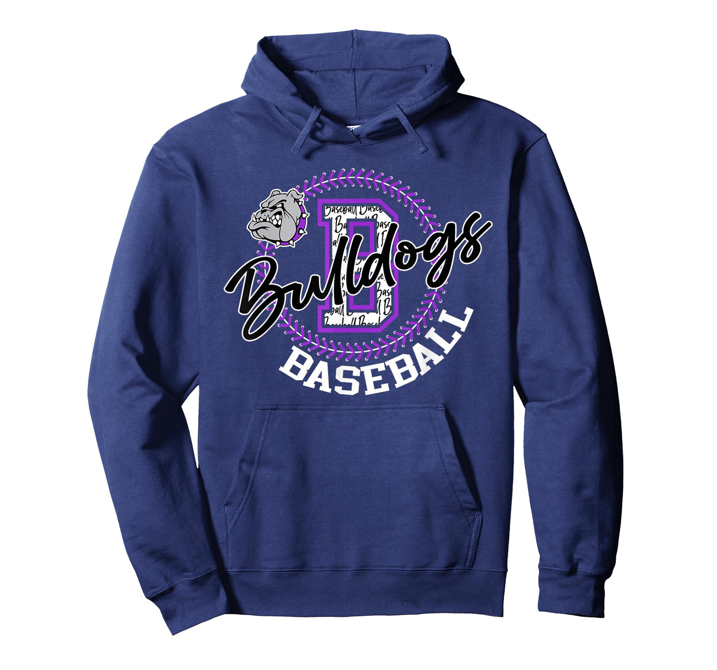 Bulldogs Baseball Game Day Purple Bulldog School Mascot T-Shirt