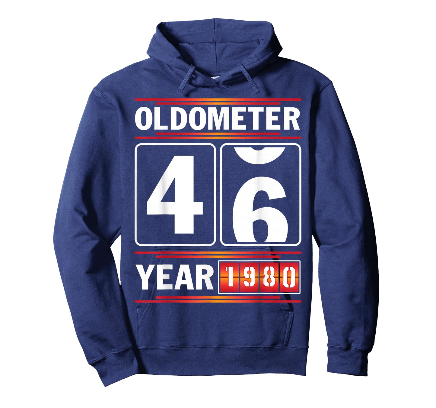 Oldometer Turning 46 Year Old Born in 1980 Vintage Birthday T-Shirt