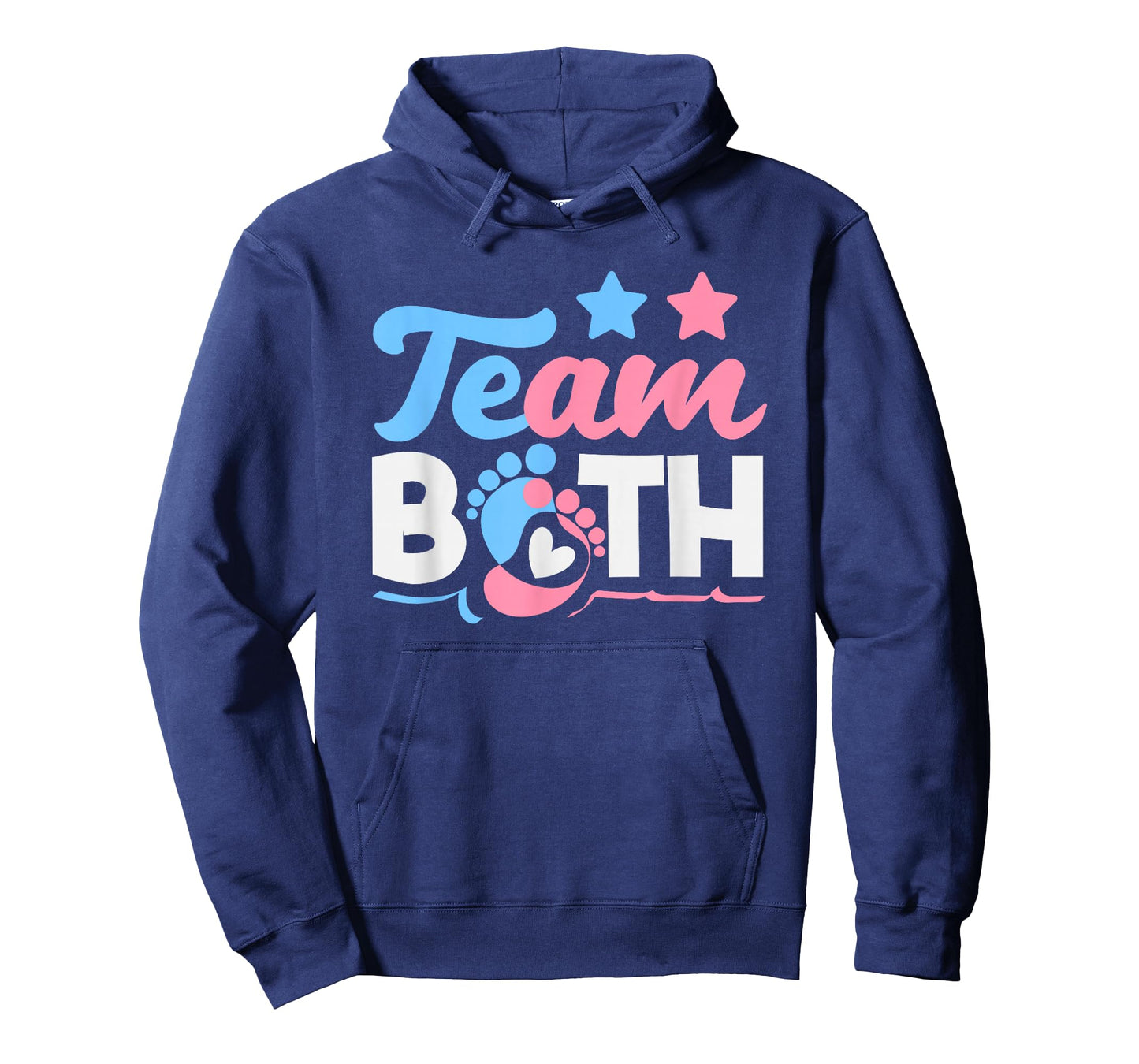 Team Both Twins Gender Reveal Party Pink Blue Footprints T-Shirt