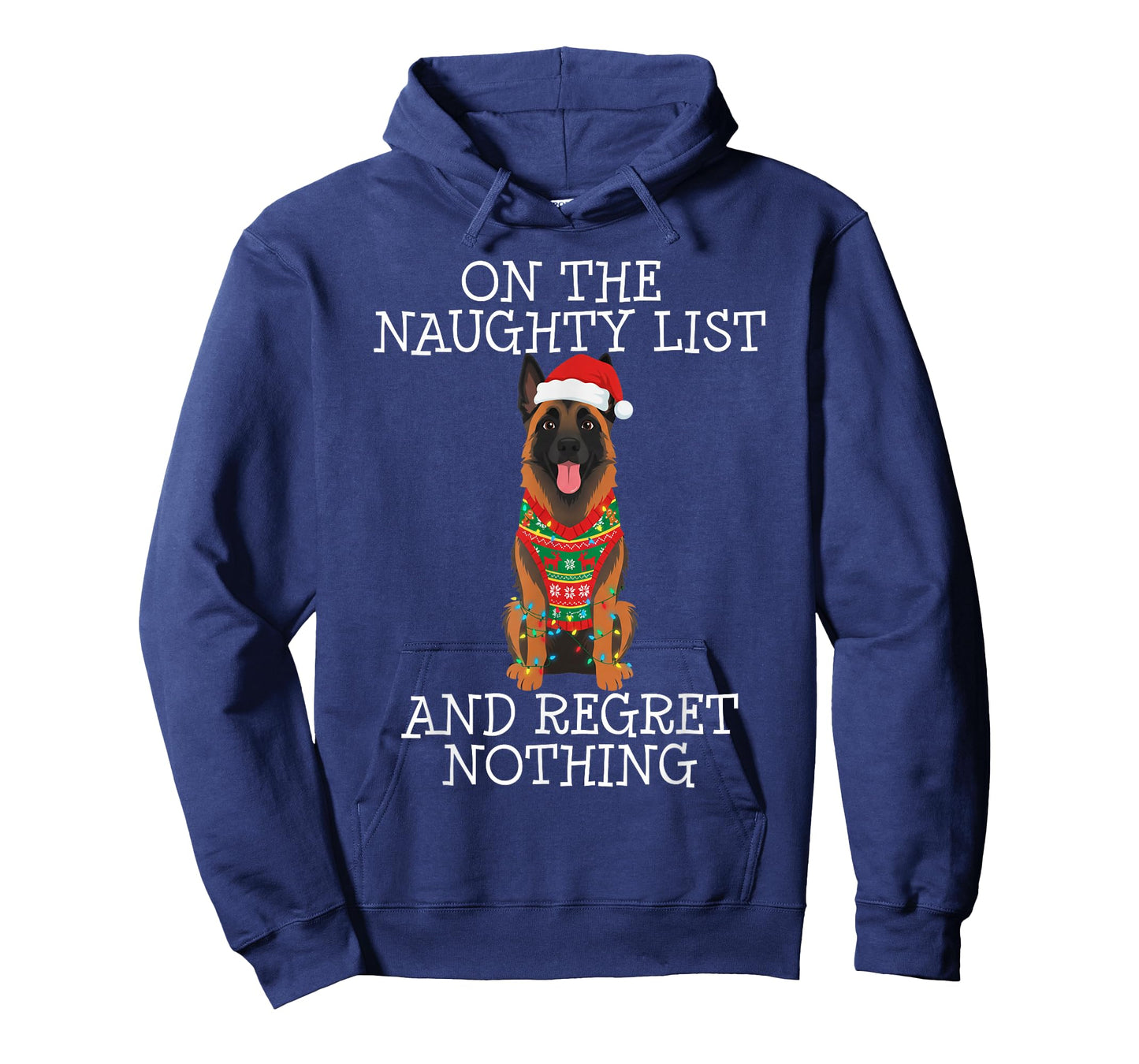 Funny Christmas Belgian Malinois Naughty List T-Shirt