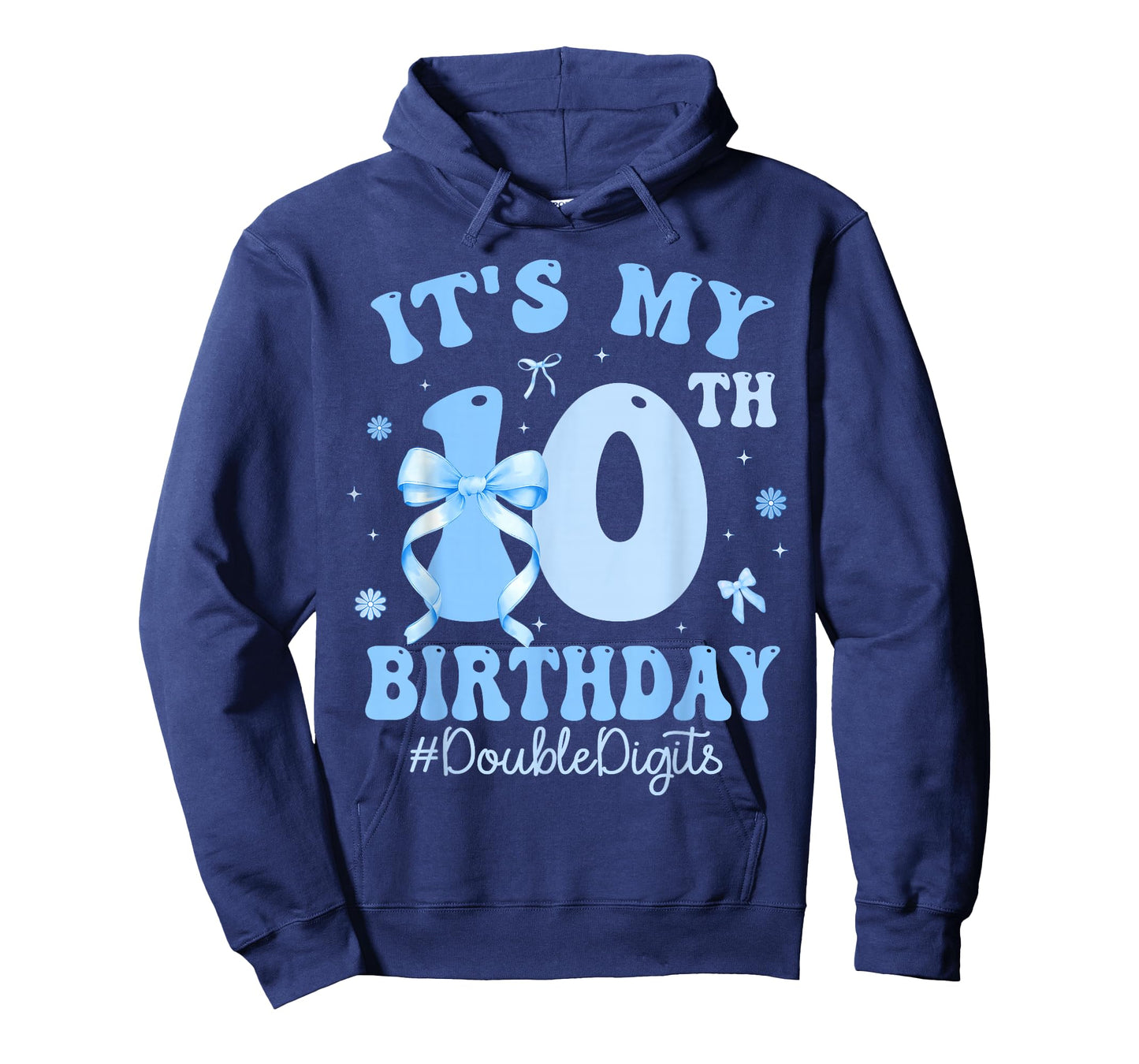 It's My 10th Birthday Girl Coquette Bow Blue 10 Year Old T-Shirt