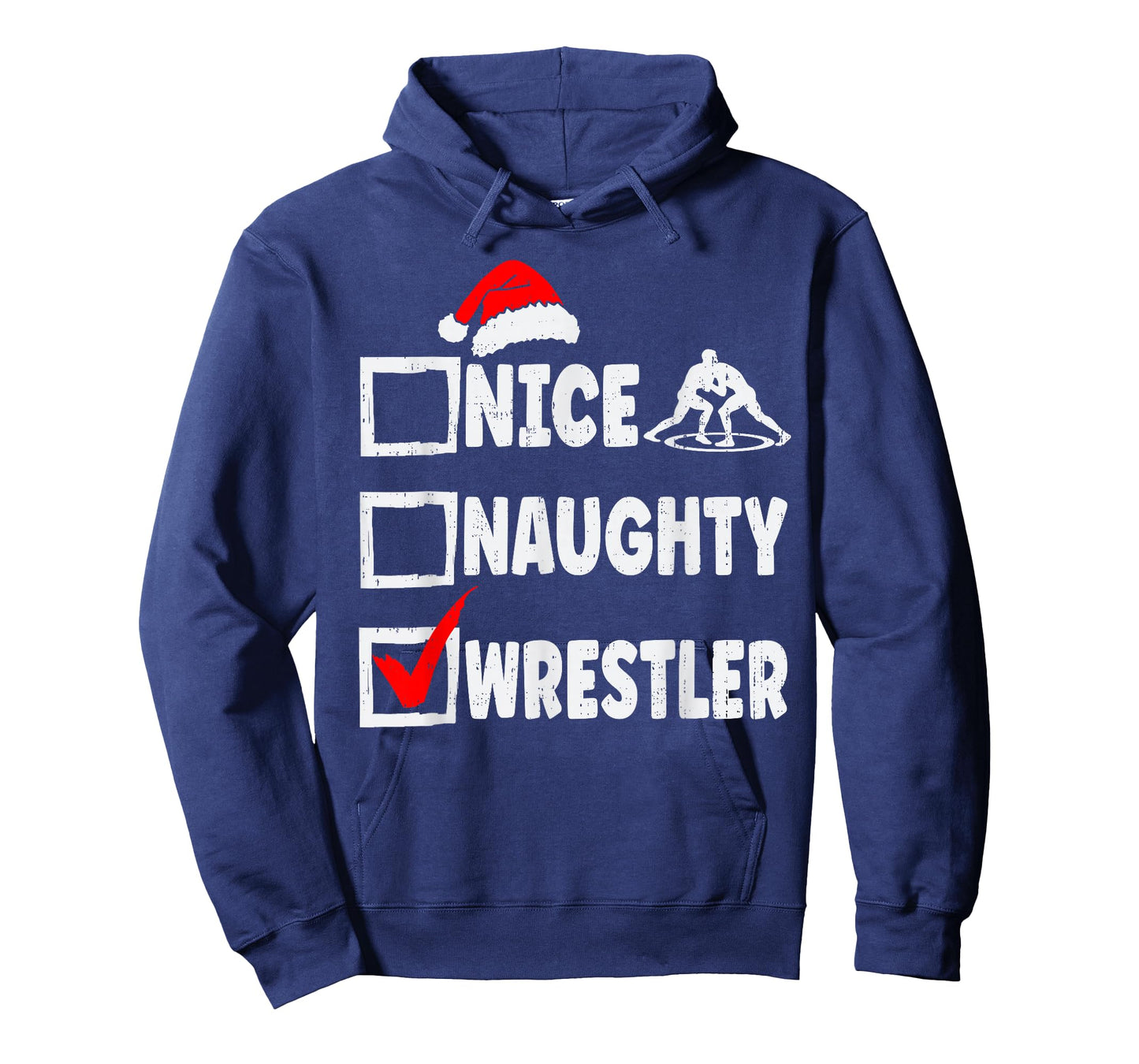 Nice Naughty Wrestler Funny Christmas Wrestling Mens Womens T-Shirt