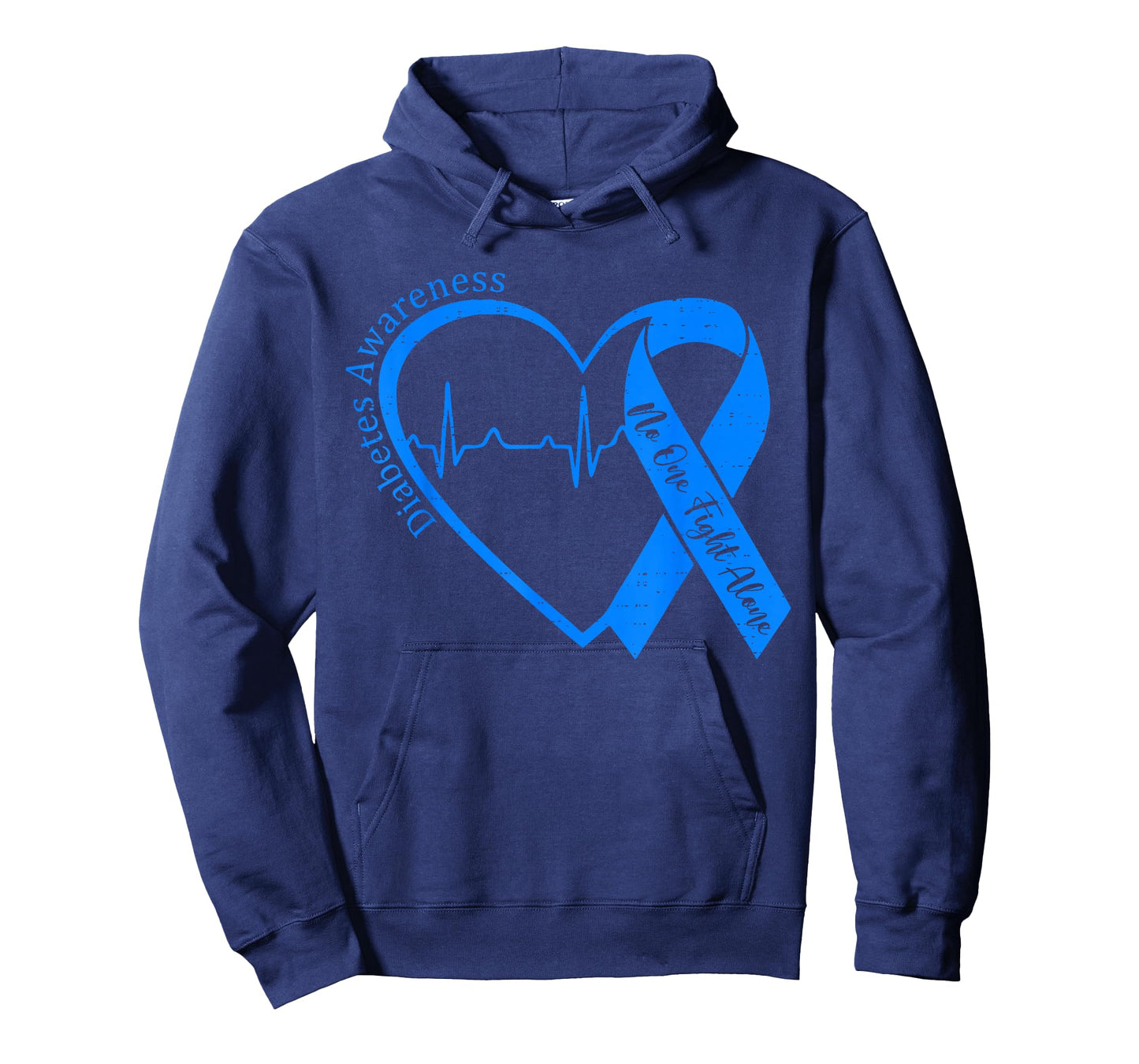 Support Type 1 Diabetes Awareness T1D Heart Ribbon Blue T-Shirt