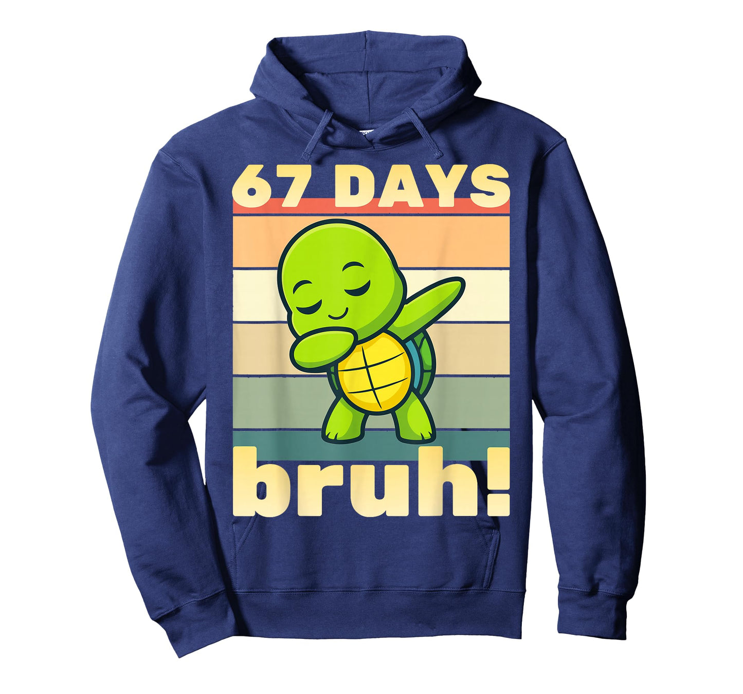 67 Days of School Bruh Funny Meme Boys Kids Dabbing Turtle T-Shirt