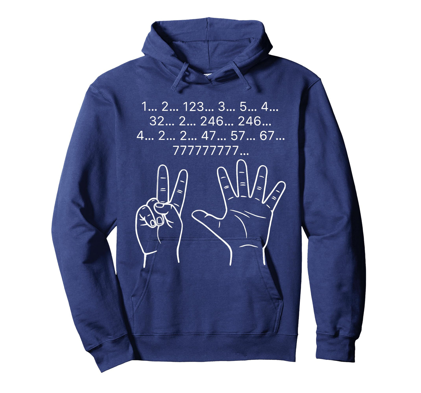 Funny Counting Fingers Brain Lag Math Humor 1 2 123 67 777 T-Shirt