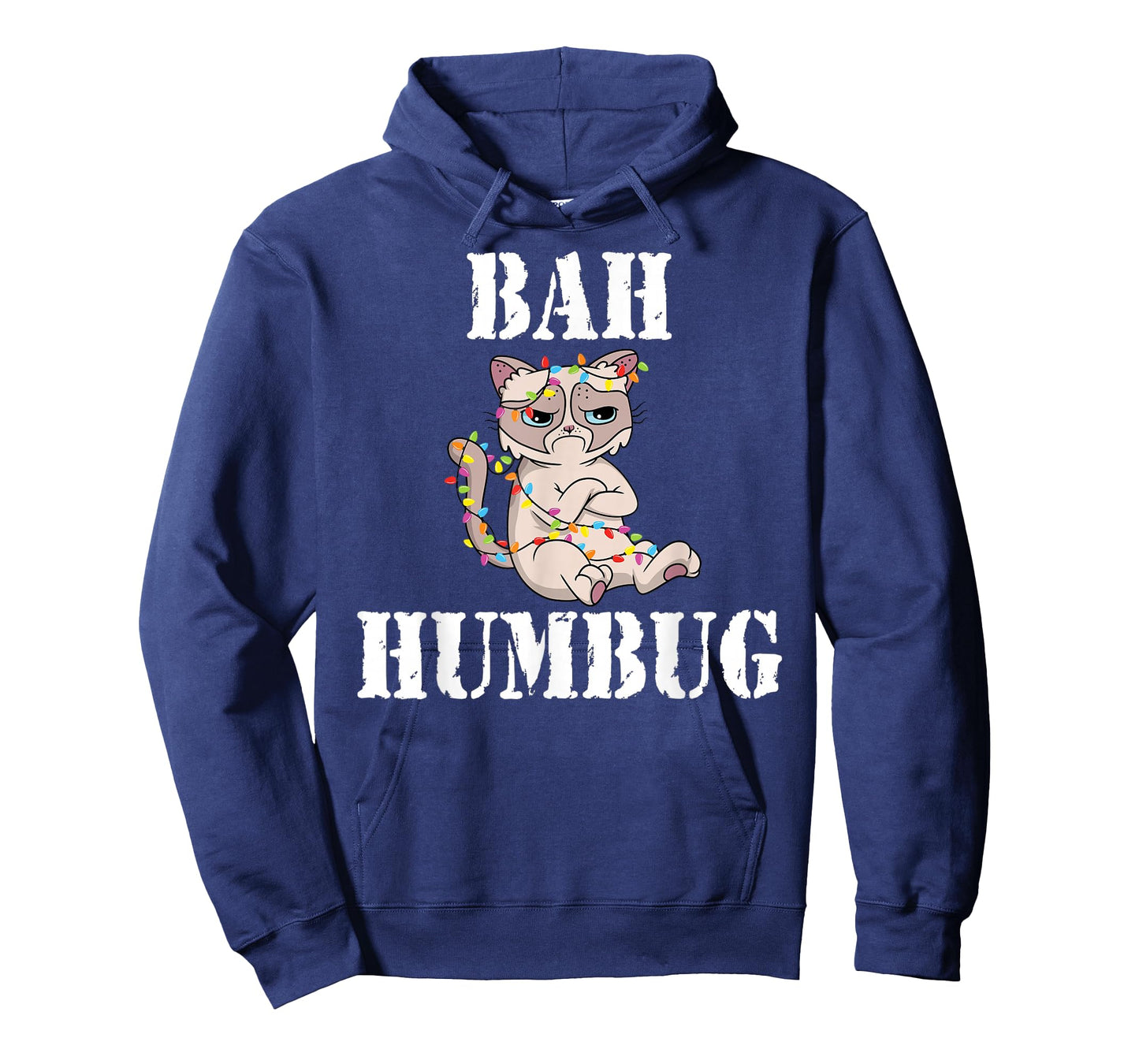 Grumpy Cat Tangled Christmas Lights - BAH Humbug T-Shirt