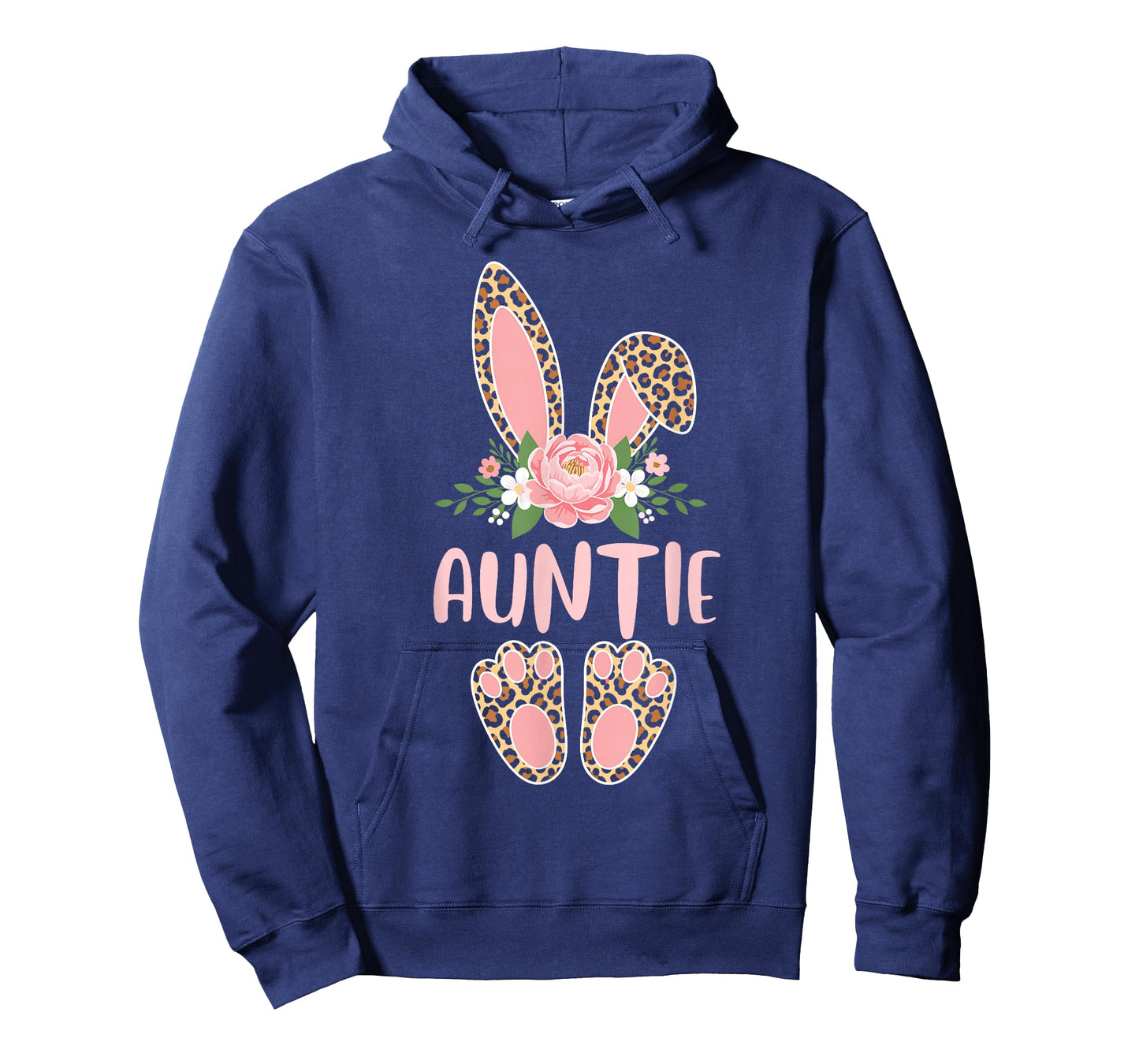 Floral Leopard Auntie Bunny Happy Easter Mother's Day T-Shirt