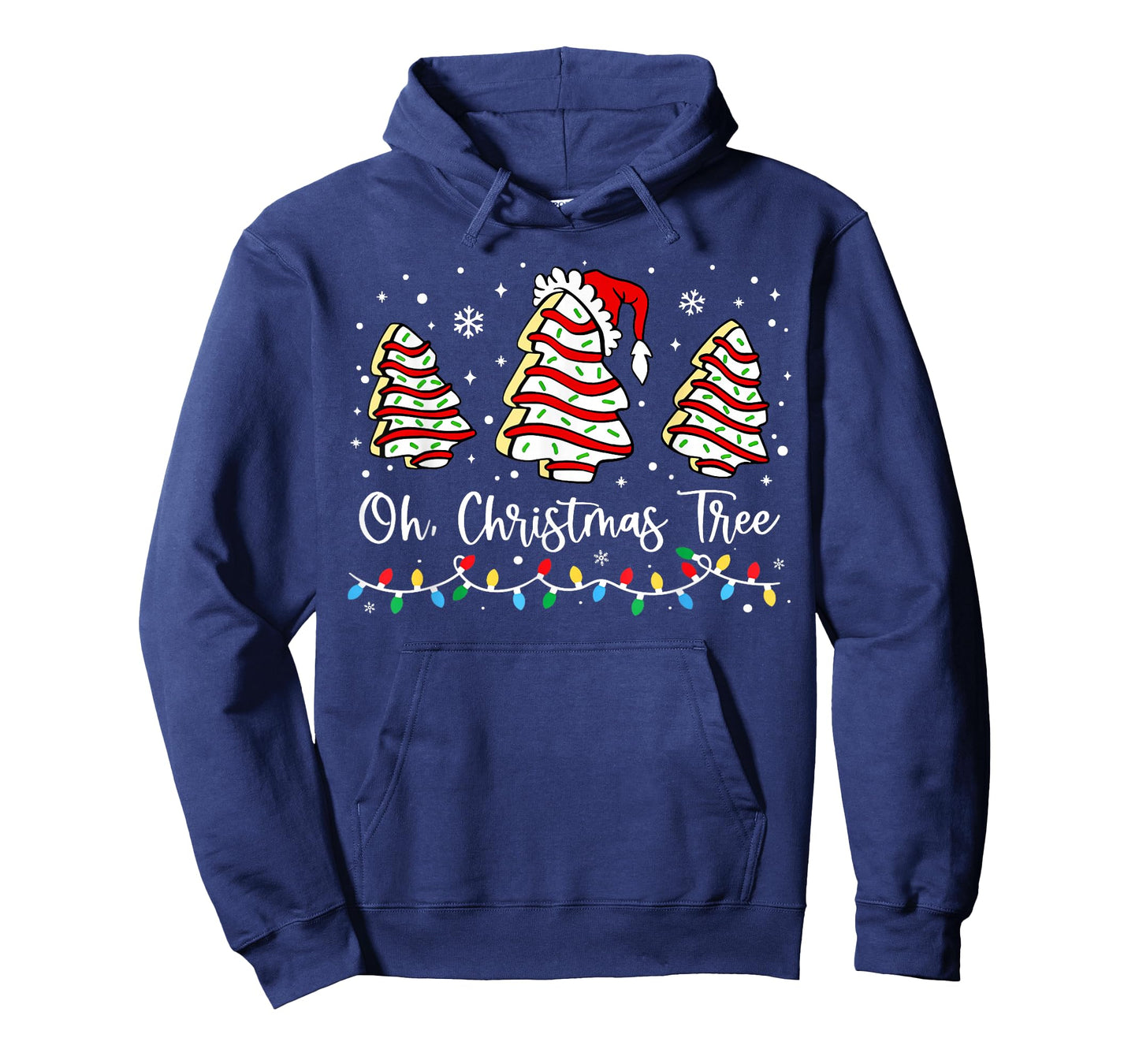 Funny Christmas Tree Snack Cake Light Santa Hat Xmas T-Shirt