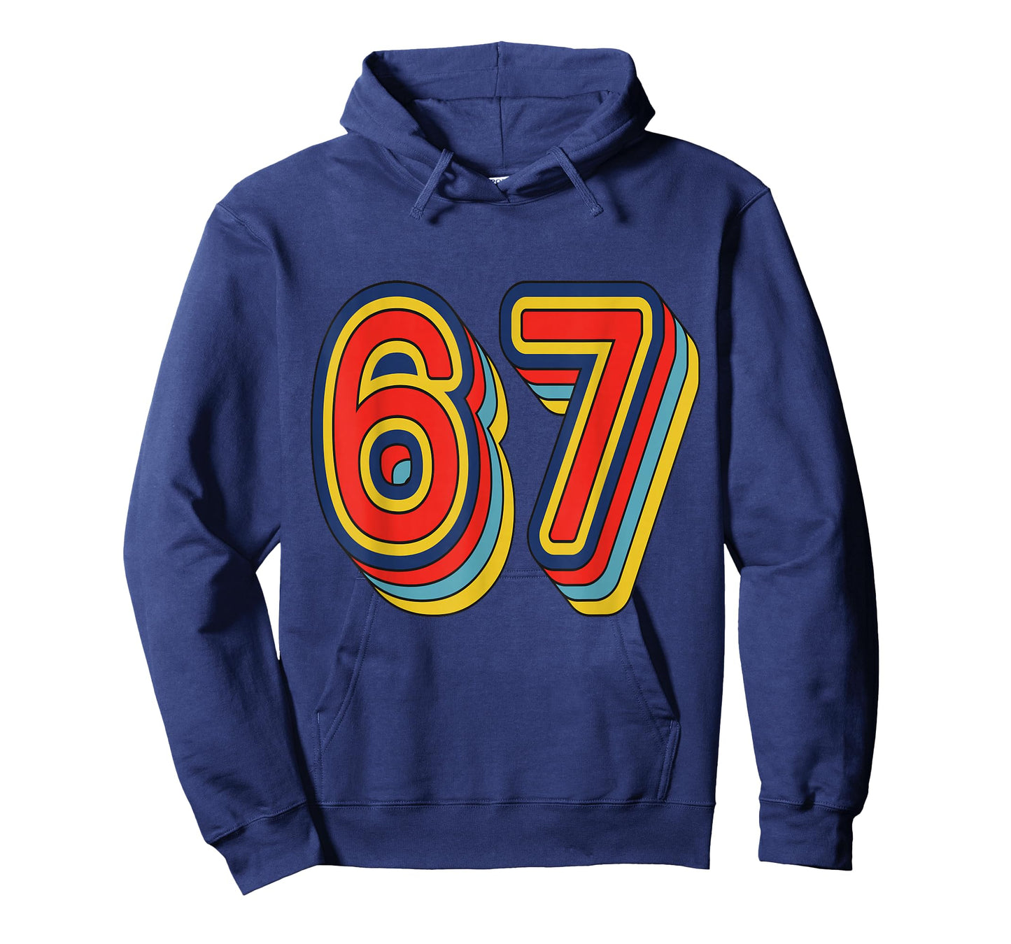 #67 Retro Graphic Outline Number 67 Sports Fan Jersey Style T-Shirt