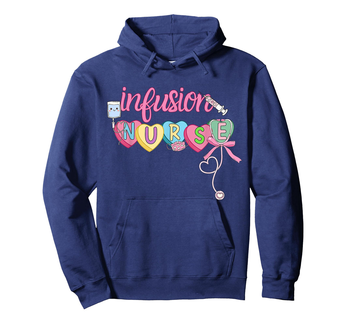 Heart Candy Bow Infusion Nurse Valentine IV Therapy Oncology T-Shirt