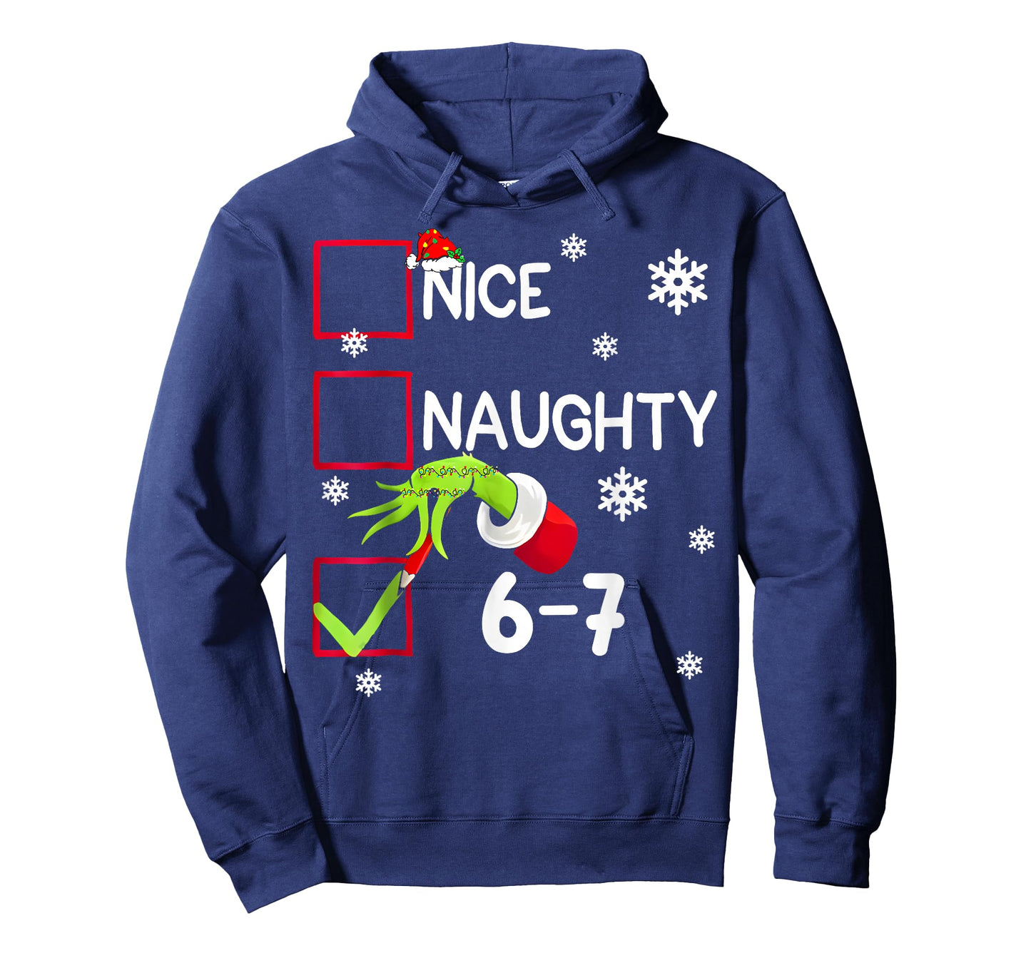 Funny Nice Naughty 6 7 Christmas 67 Meme Xmas Boys Girls T-Shirt