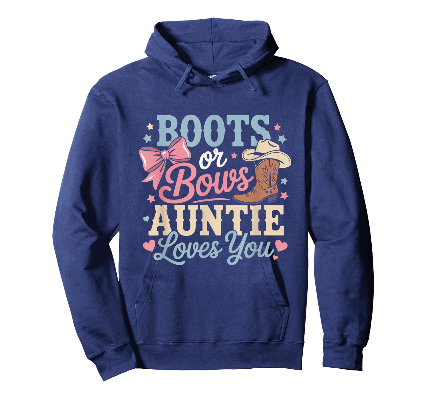 Boots or Bows Auntie Loves You Funny Gender Reveal Cowgirl T-Shirt