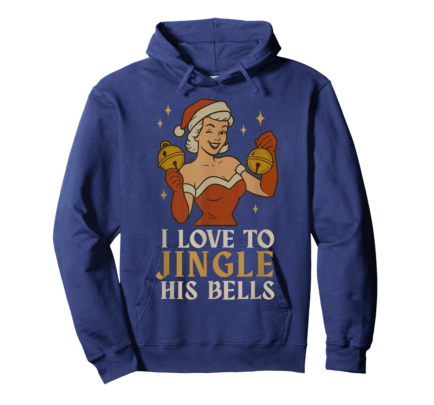 Retro Santa I Love to Stuff Her Stock Jingle His Bells Xmas T-Shirt