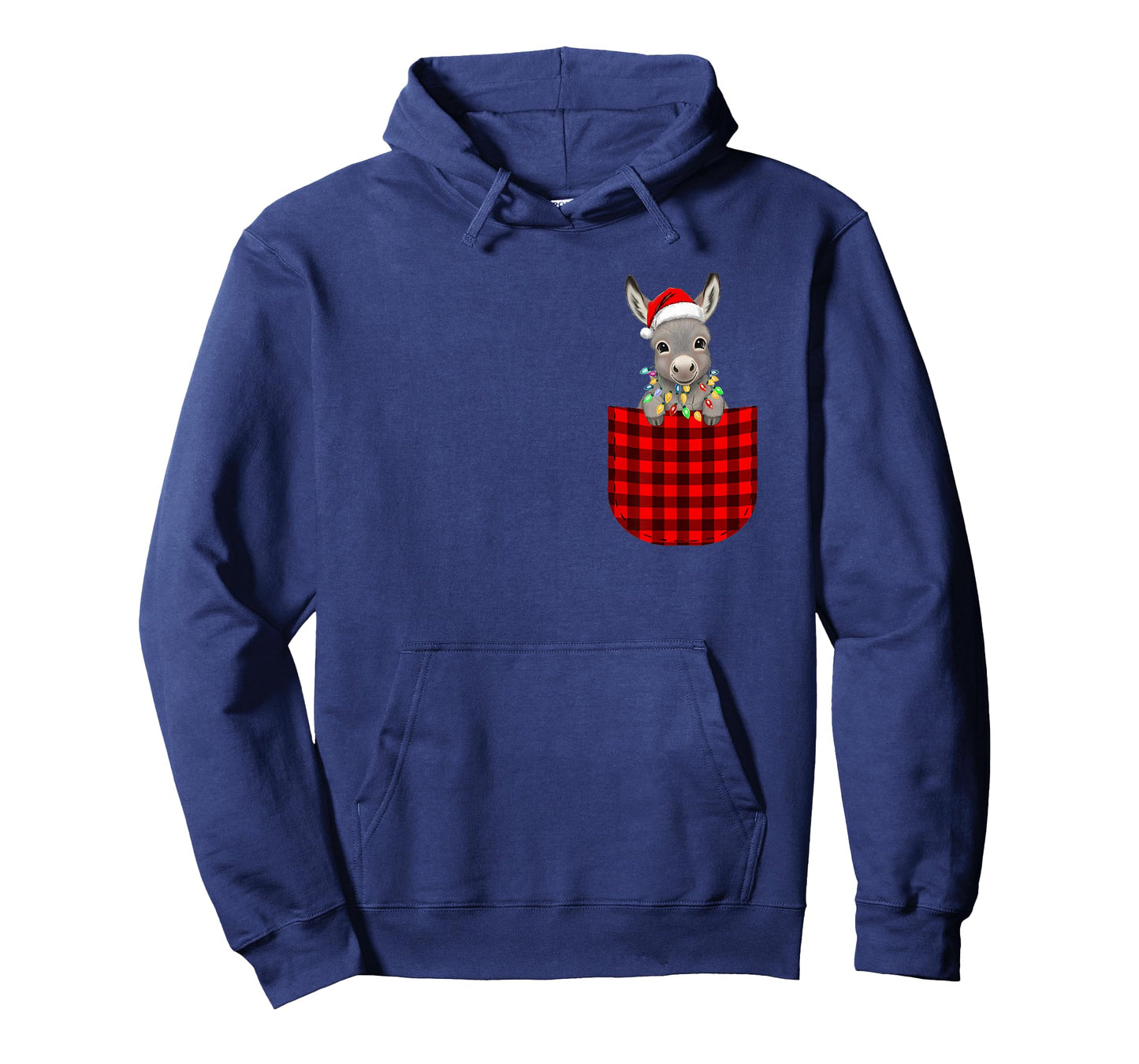 Donkey Buffalo Red Plaid Pocket Christmas Funny Men Women T-Shirt