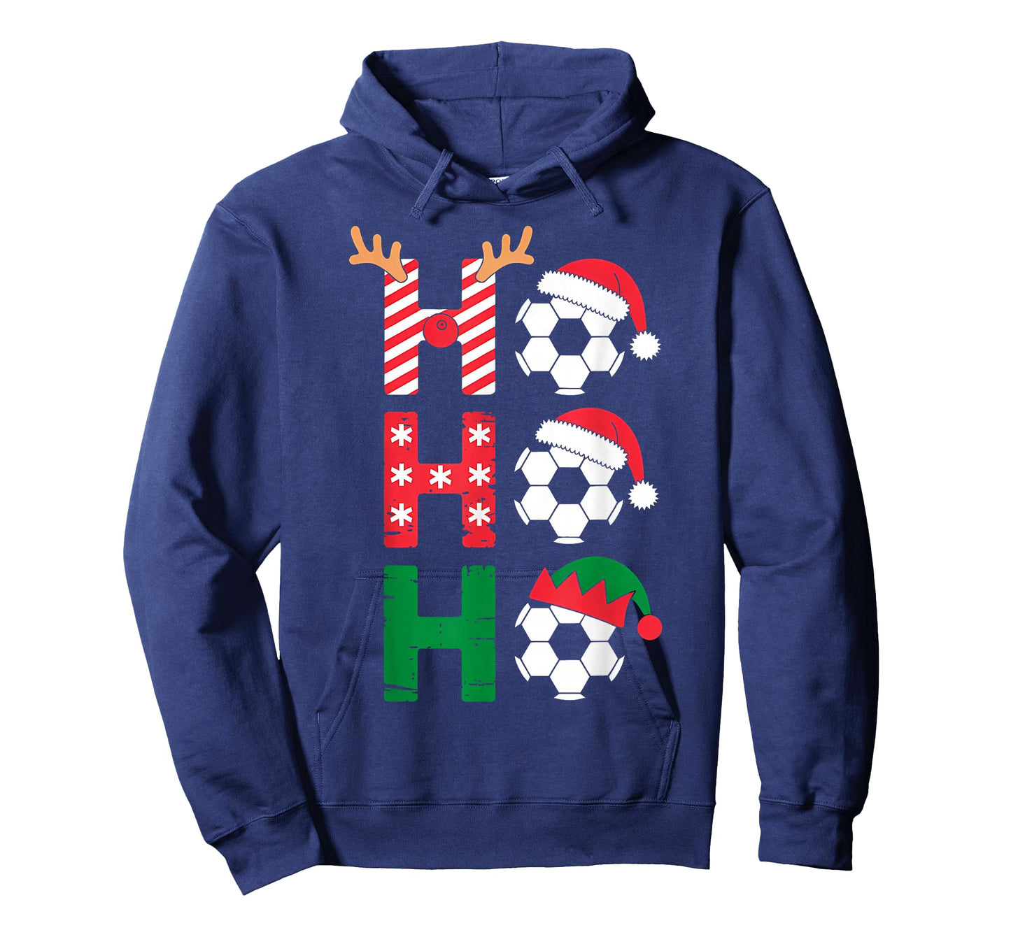 Funny Ho Ho Ho Soccer Christmas Santa Reindeer Elf Xmas Kids T-Shirt