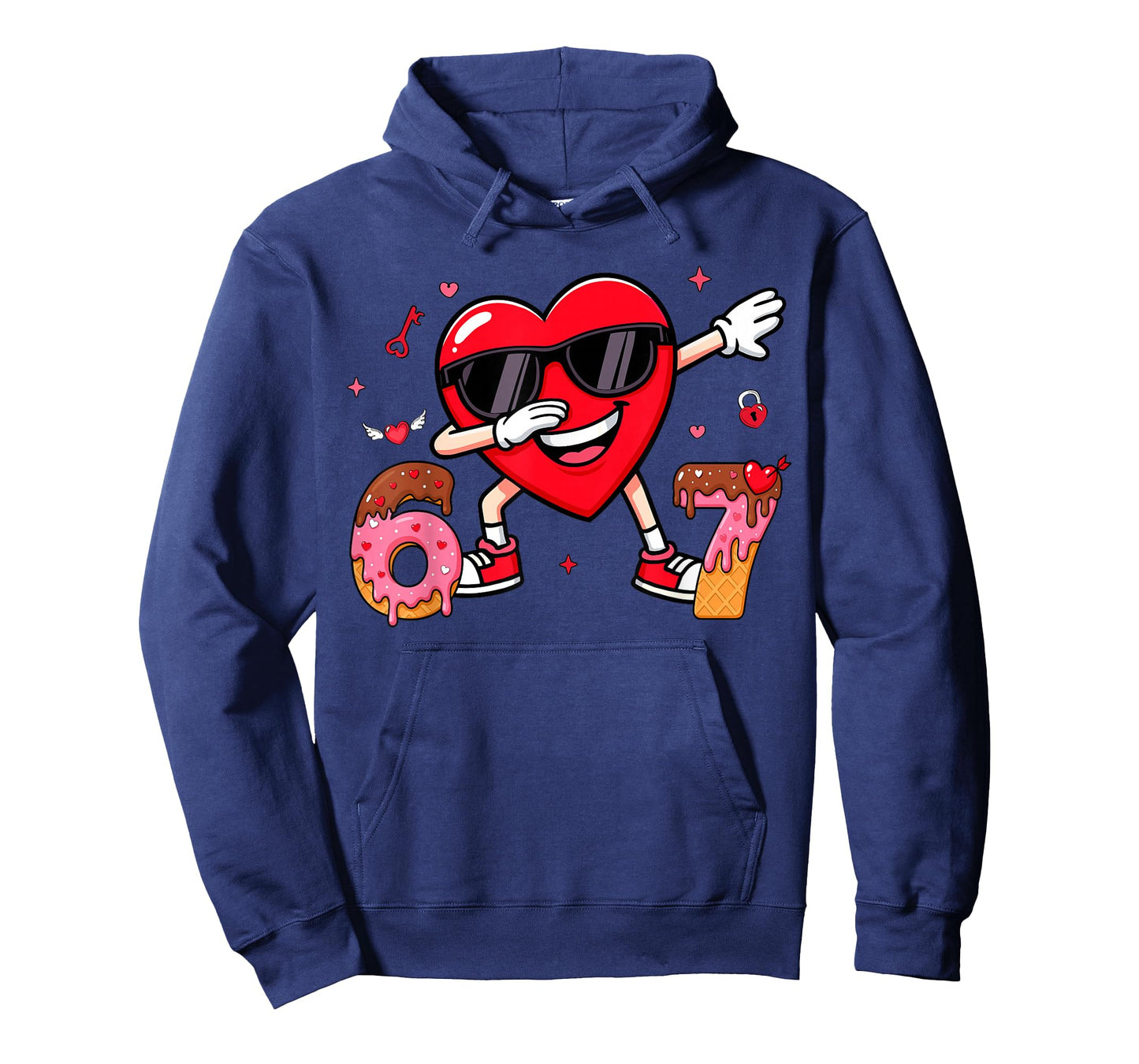 Valentines Day Six Seven Bruh 6 7 Meme Dab Heart Kids Boys T-Shirt