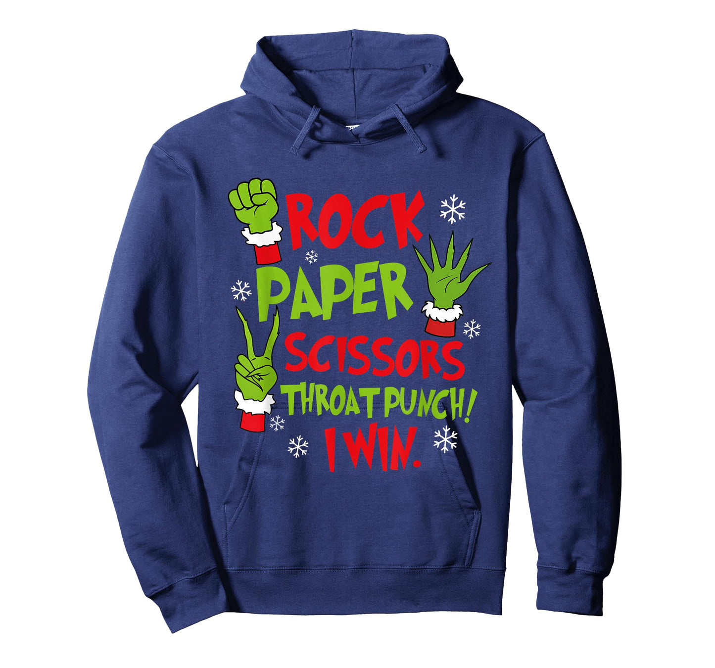 Rock Paper Scissors Throat Punch I Win Funny Christmas T-Shirt