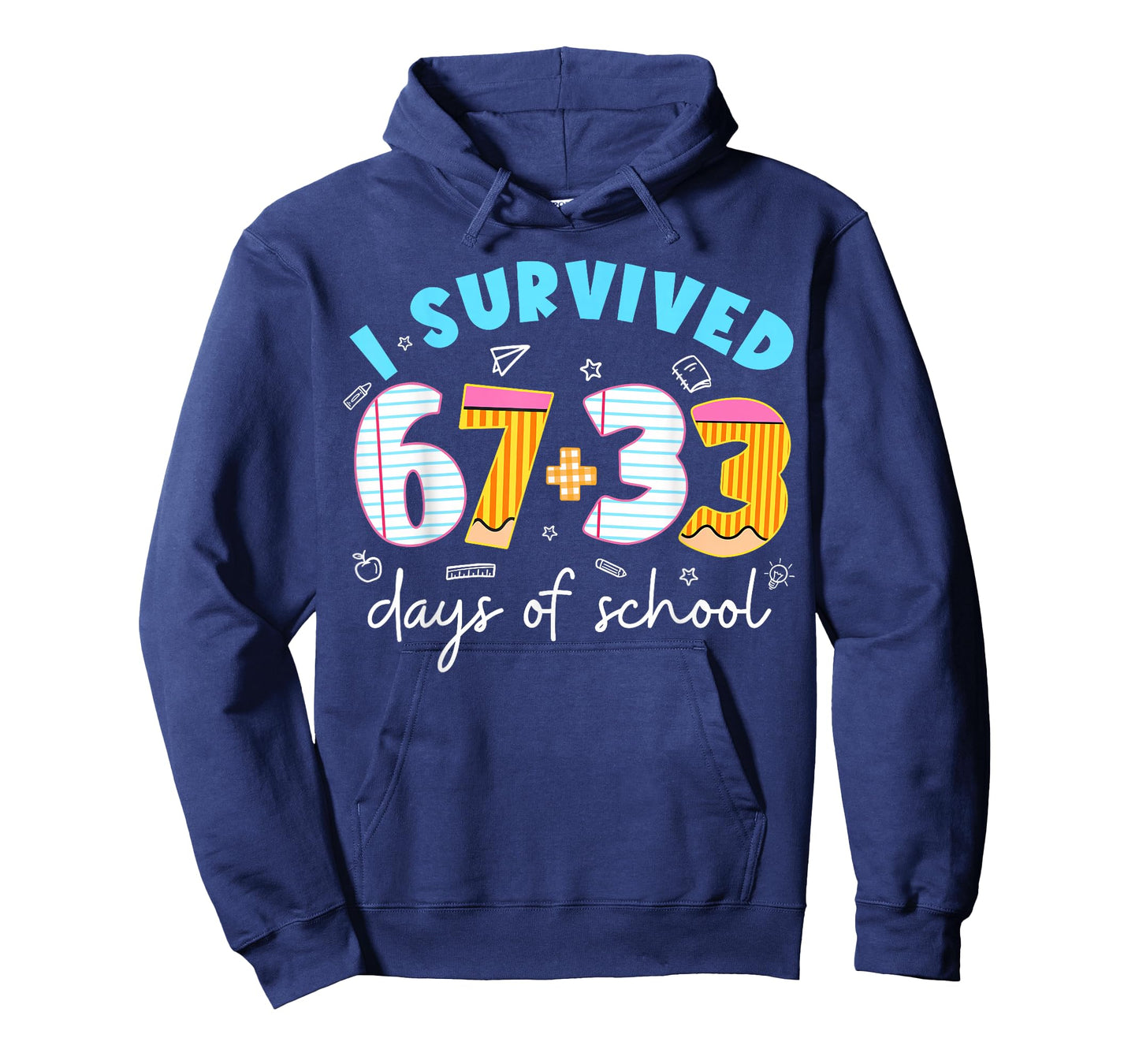 I Survived 67 33 Days of School for Teacher Kids 100th Day T-Shirt