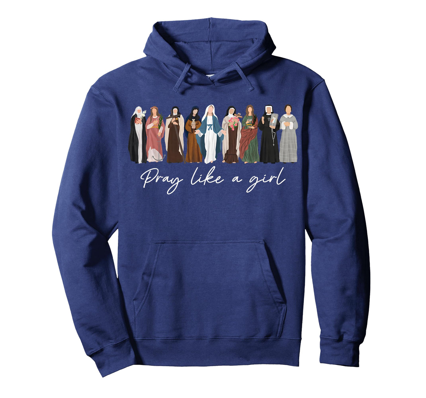 Pray Like A Girl Female Saints Catholic Christian Religious T-Shirt