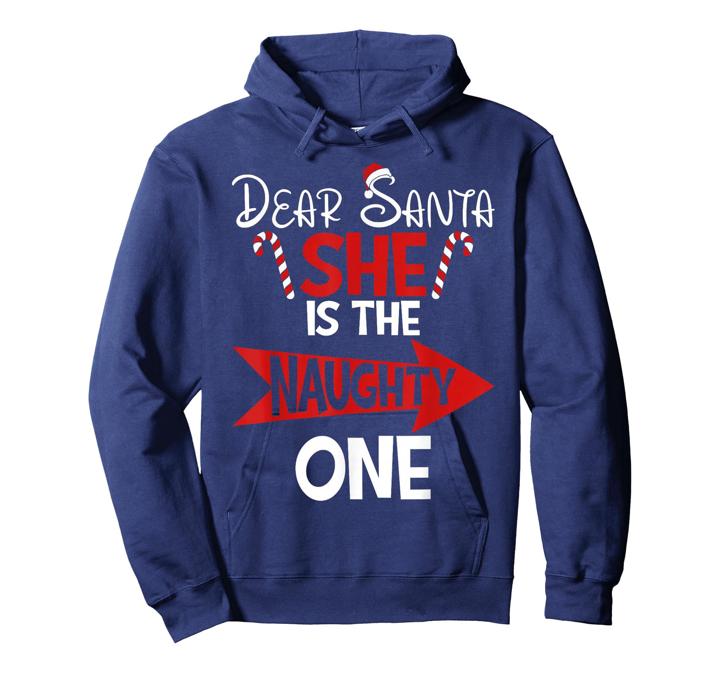 Dear Santa She is The Naughty One Funny Christmas Couples T-Shirt